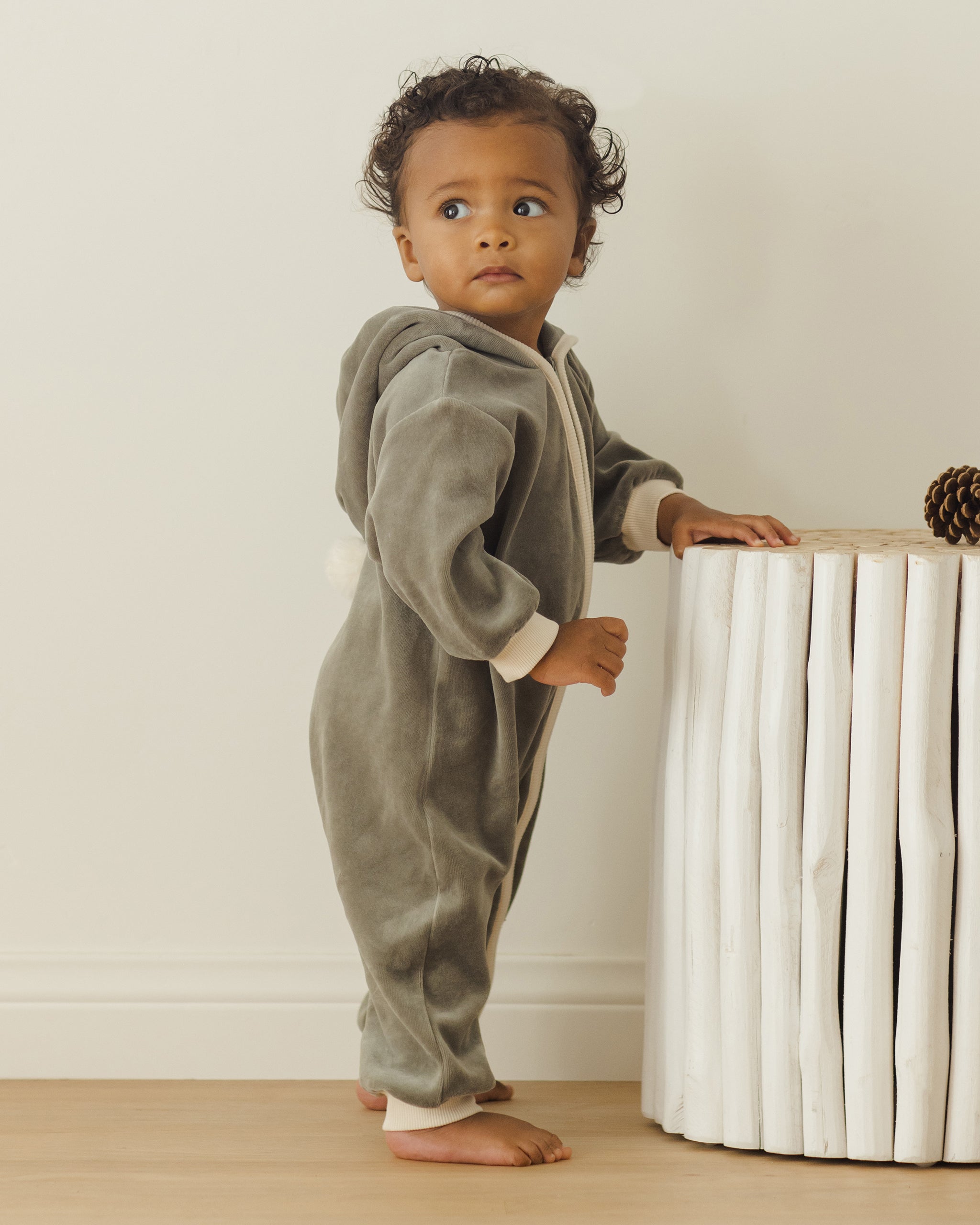 Velour Zip Jumpsuit || Forest - Rylee + Cru | Kids Clothes | Trendy Baby Clothes | Modern Infant Outfits |