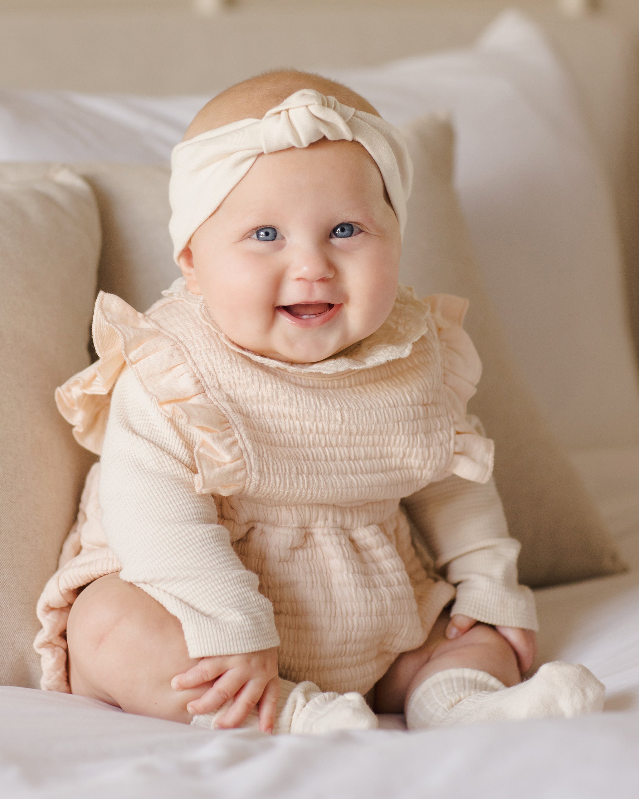 Ruffle Collar Bodysuit || Natural - Rylee + Cru | Kids Clothes | Trendy Baby Clothes | Modern Infant Outfits |