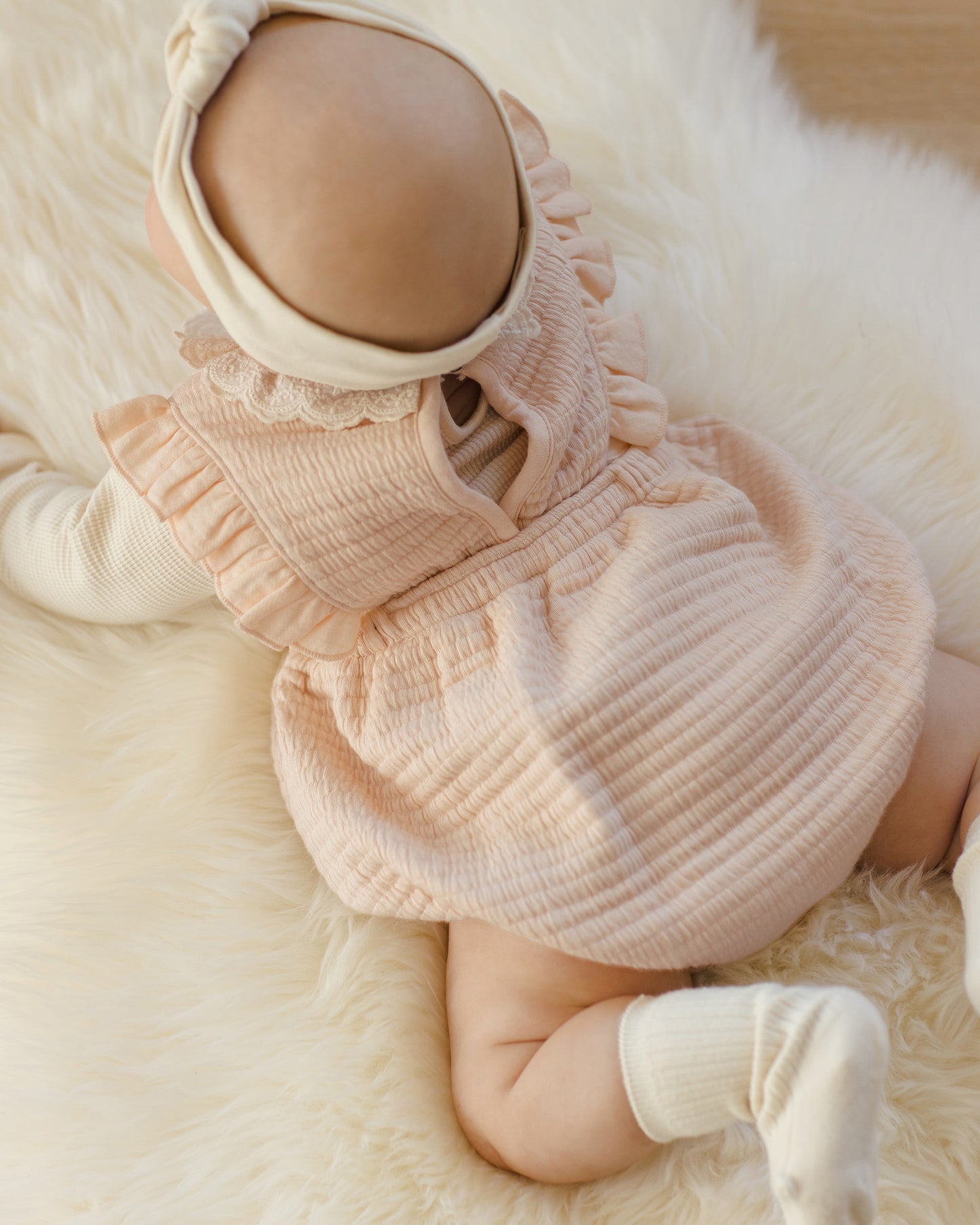 Ruffle Bubble Romper || Antique - Rylee + Cru | Kids Clothes | Trendy Baby Clothes | Modern Infant Outfits |