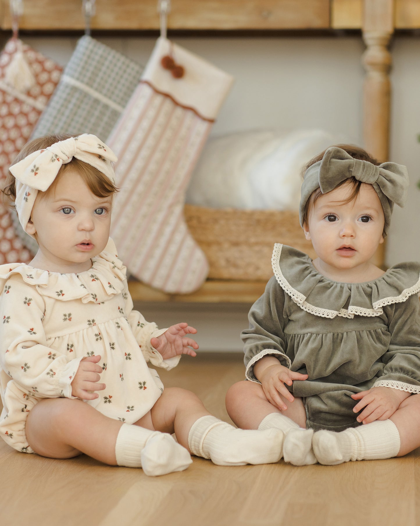 Velour Bow Headband || Holly Berry - Rylee + Cru | Kids Clothes | Trendy Baby Clothes | Modern Infant Outfits |