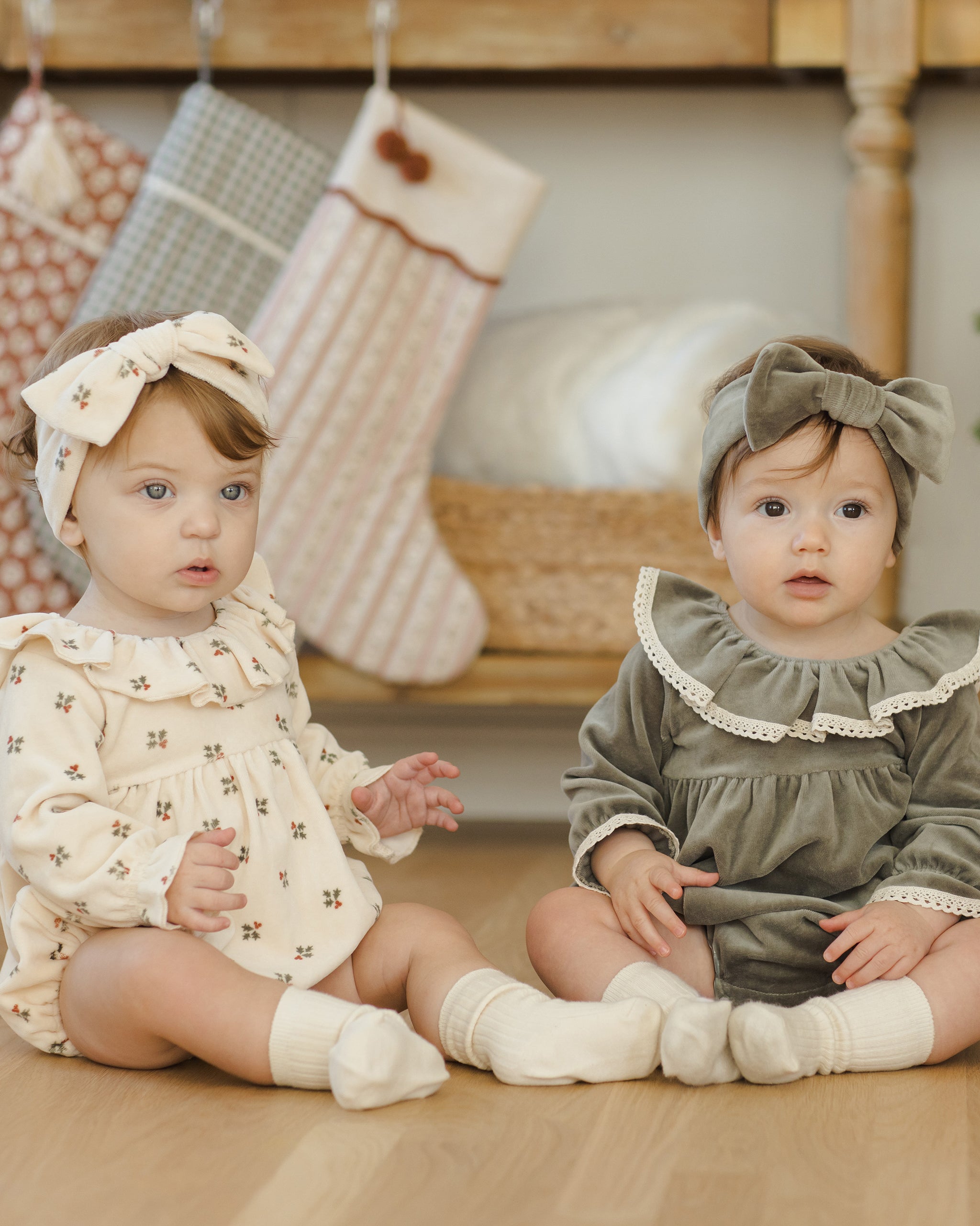 Velour Bow Headband || Holly Berry - Rylee + Cru | Kids Clothes | Trendy Baby Clothes | Modern Infant Outfits |