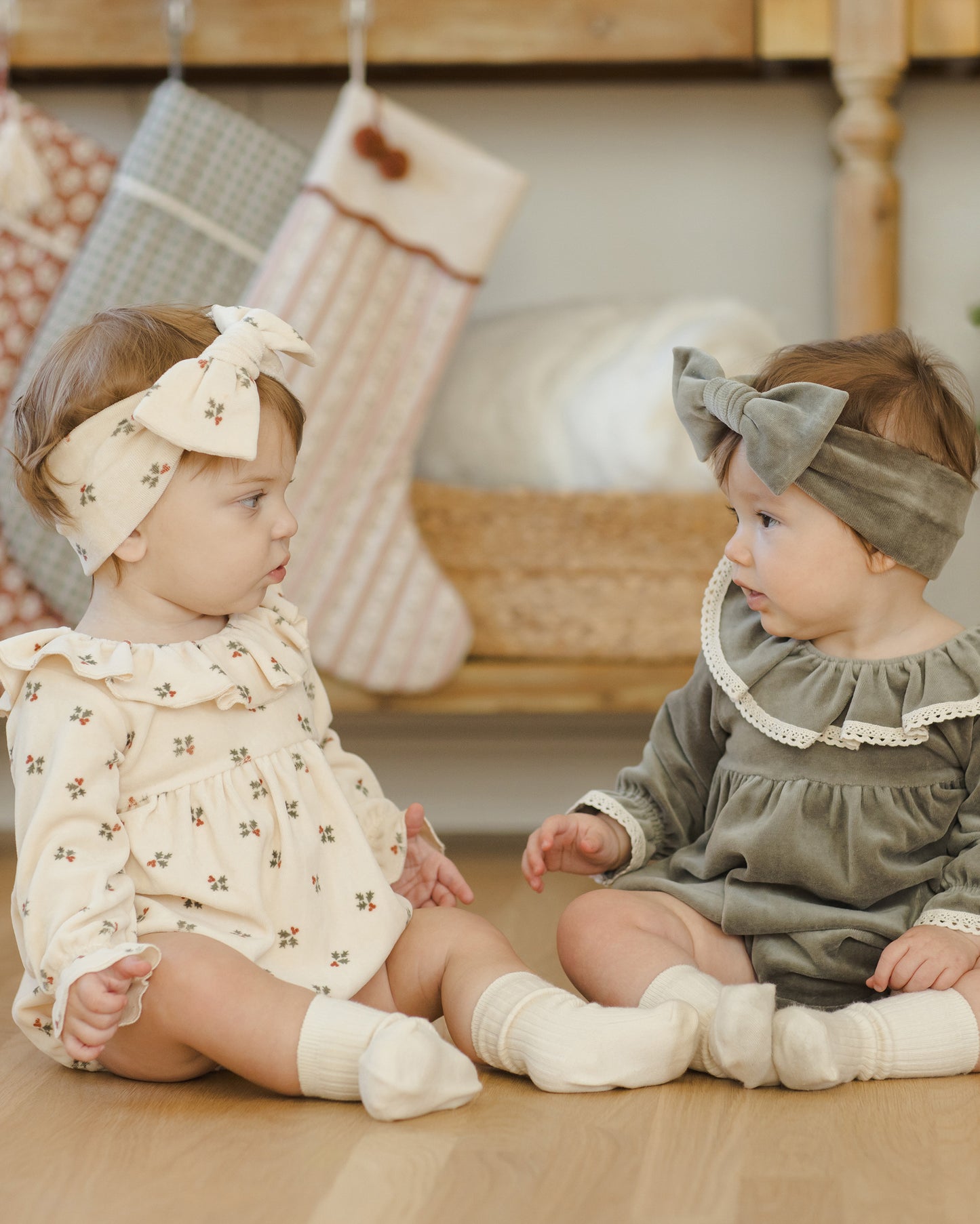 Velour Bow Headband || Holly Berry - Rylee + Cru | Kids Clothes | Trendy Baby Clothes | Modern Infant Outfits |