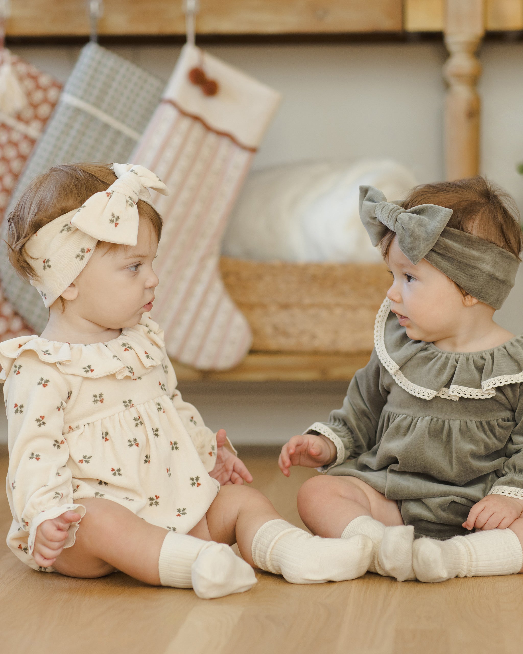 Velour Bow Headband || Holly Berry - Rylee + Cru | Kids Clothes | Trendy Baby Clothes | Modern Infant Outfits |