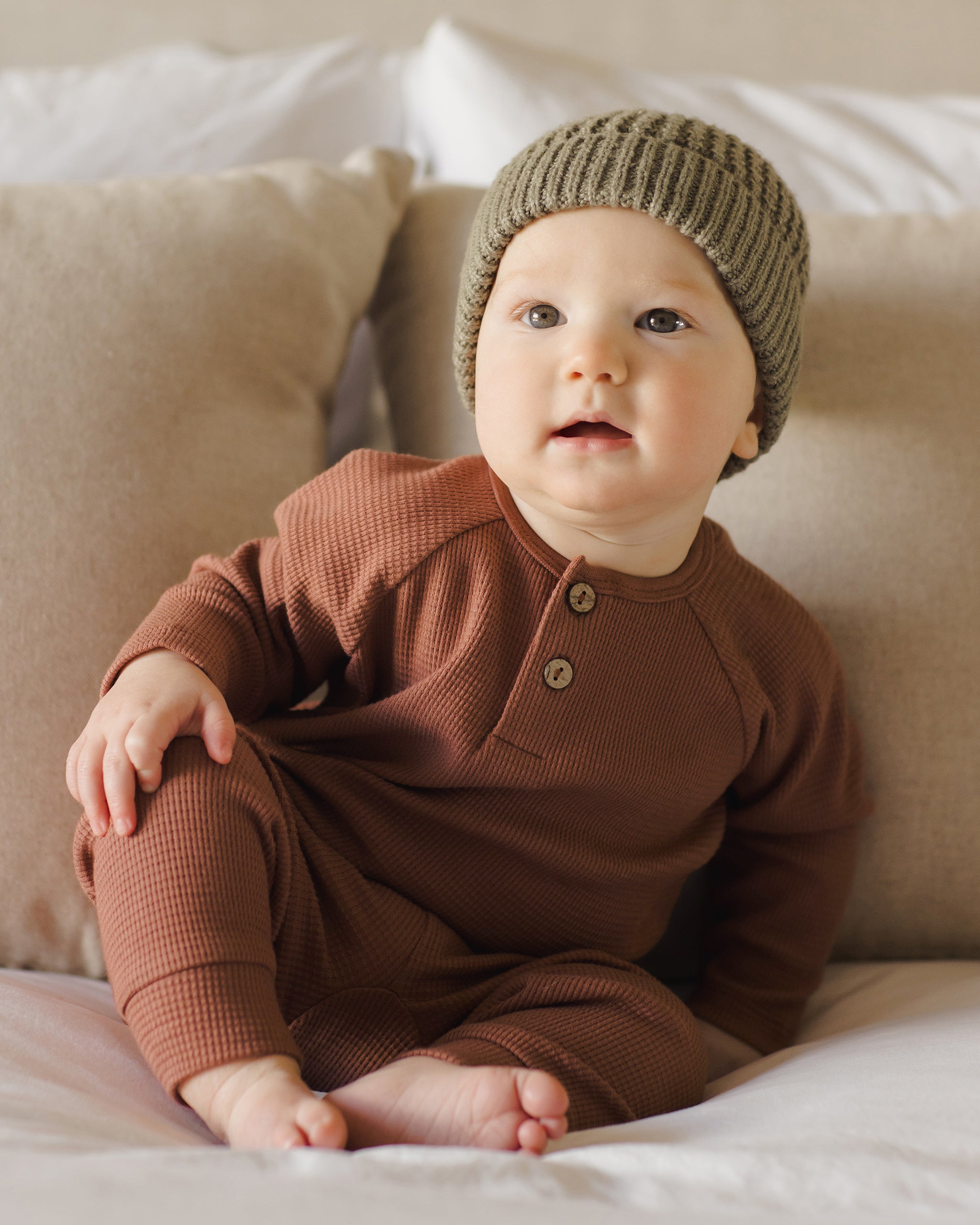 Henley Knit Top || Cranberry - Rylee + Cru | Kids Clothes | Trendy Baby Clothes | Modern Infant Outfits |