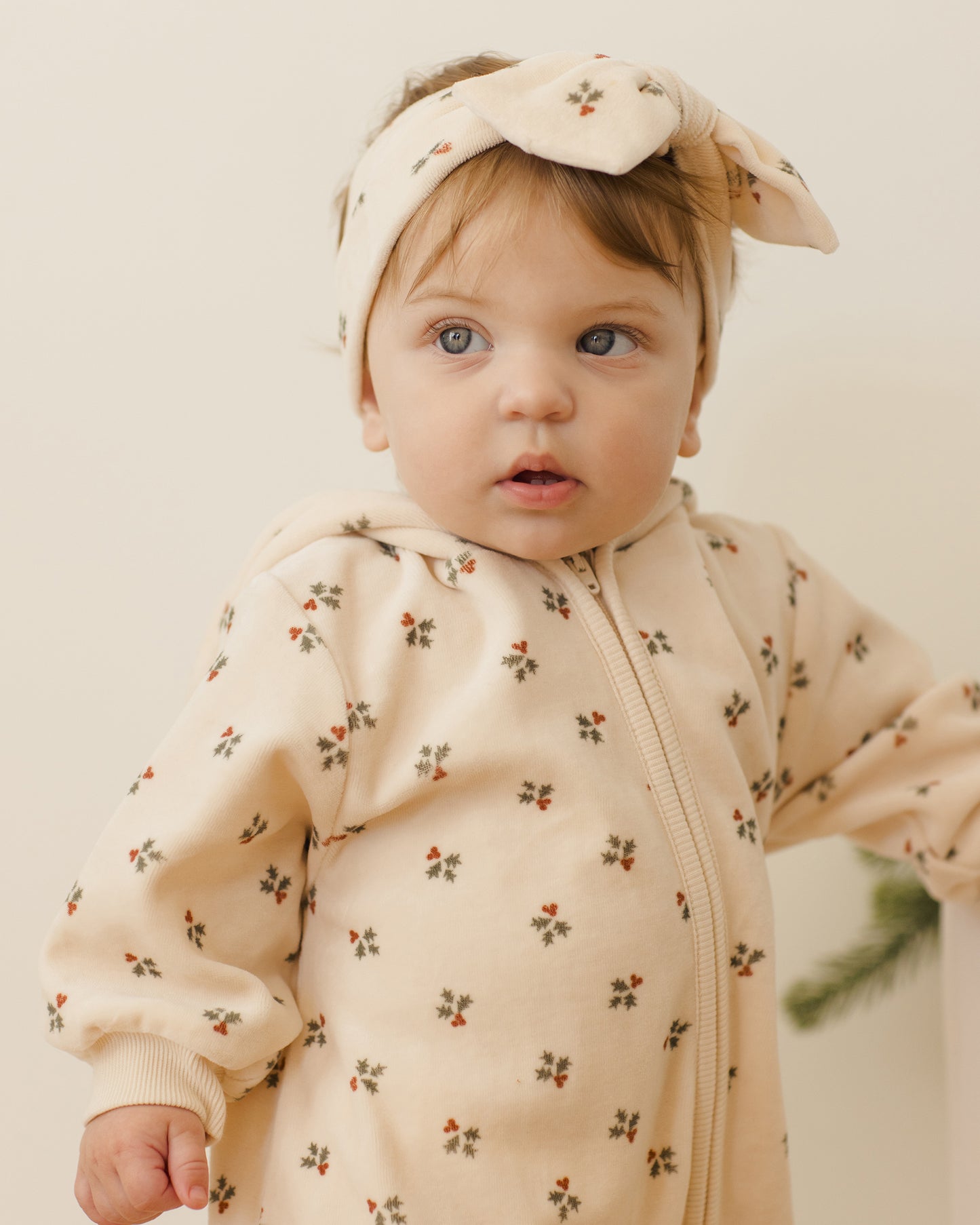 Velour Bow Headband || Holly Berry - Rylee + Cru | Kids Clothes | Trendy Baby Clothes | Modern Infant Outfits |