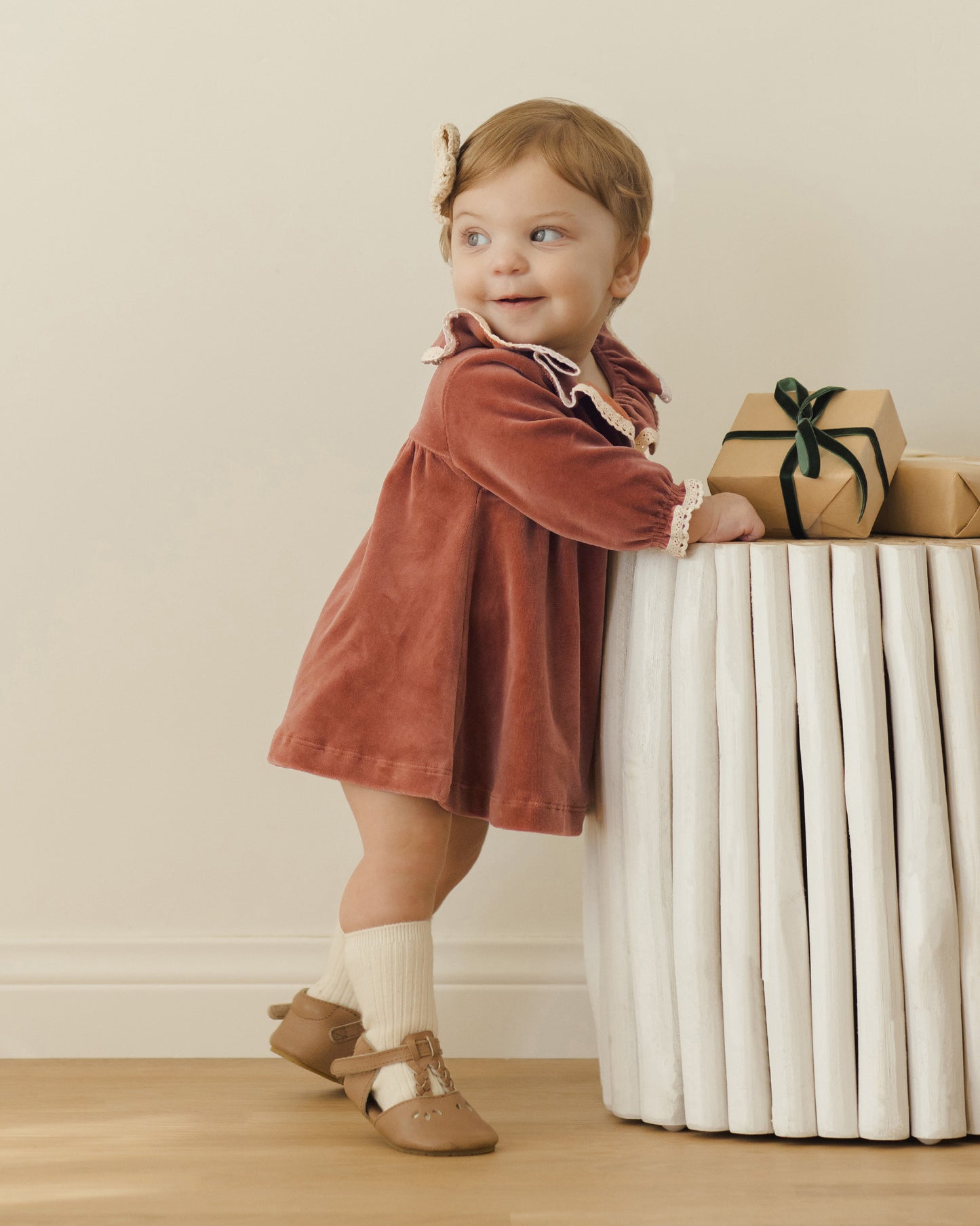Velour Baby Dress || Cranberry - Rylee + Cru | Kids Clothes | Trendy Baby Clothes | Modern Infant Outfits |