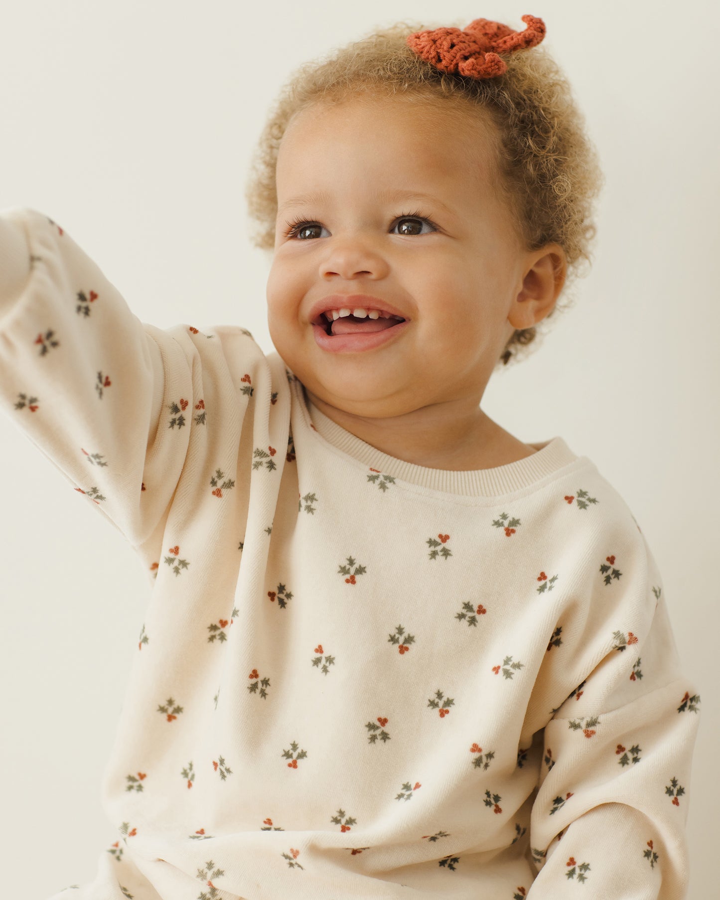 Velour Relaxed Sweatshirt || Holly Berry - Rylee + Cru | Kids Clothes | Trendy Baby Clothes | Modern Infant Outfits |