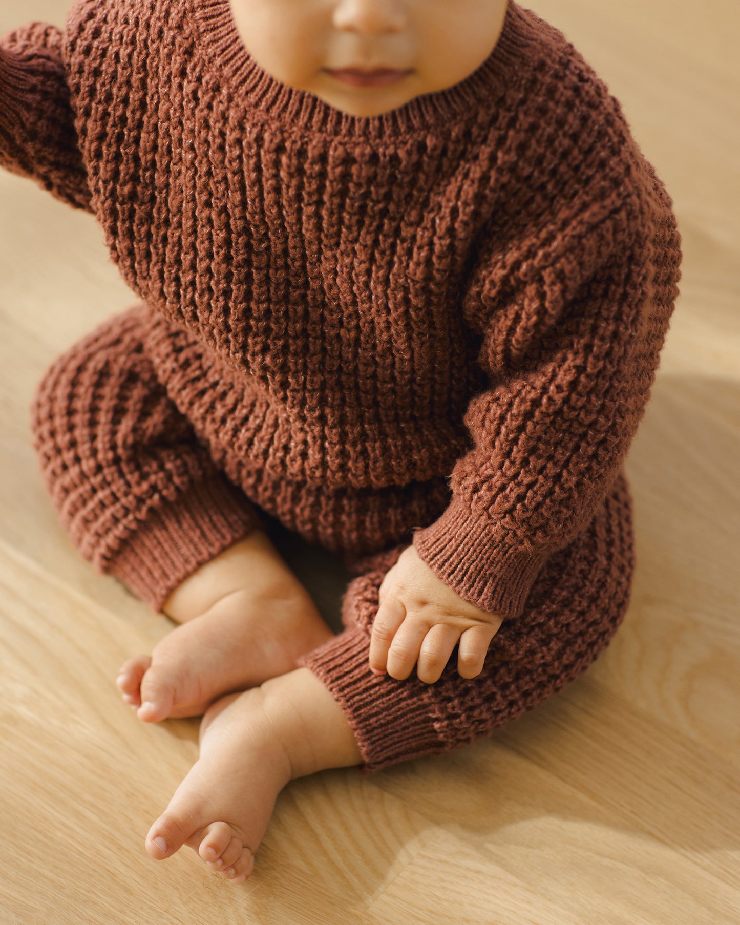 Chunky Knit Pant || Cranberry - Rylee + Cru | Kids Clothes | Trendy Baby Clothes | Modern Infant Outfits |