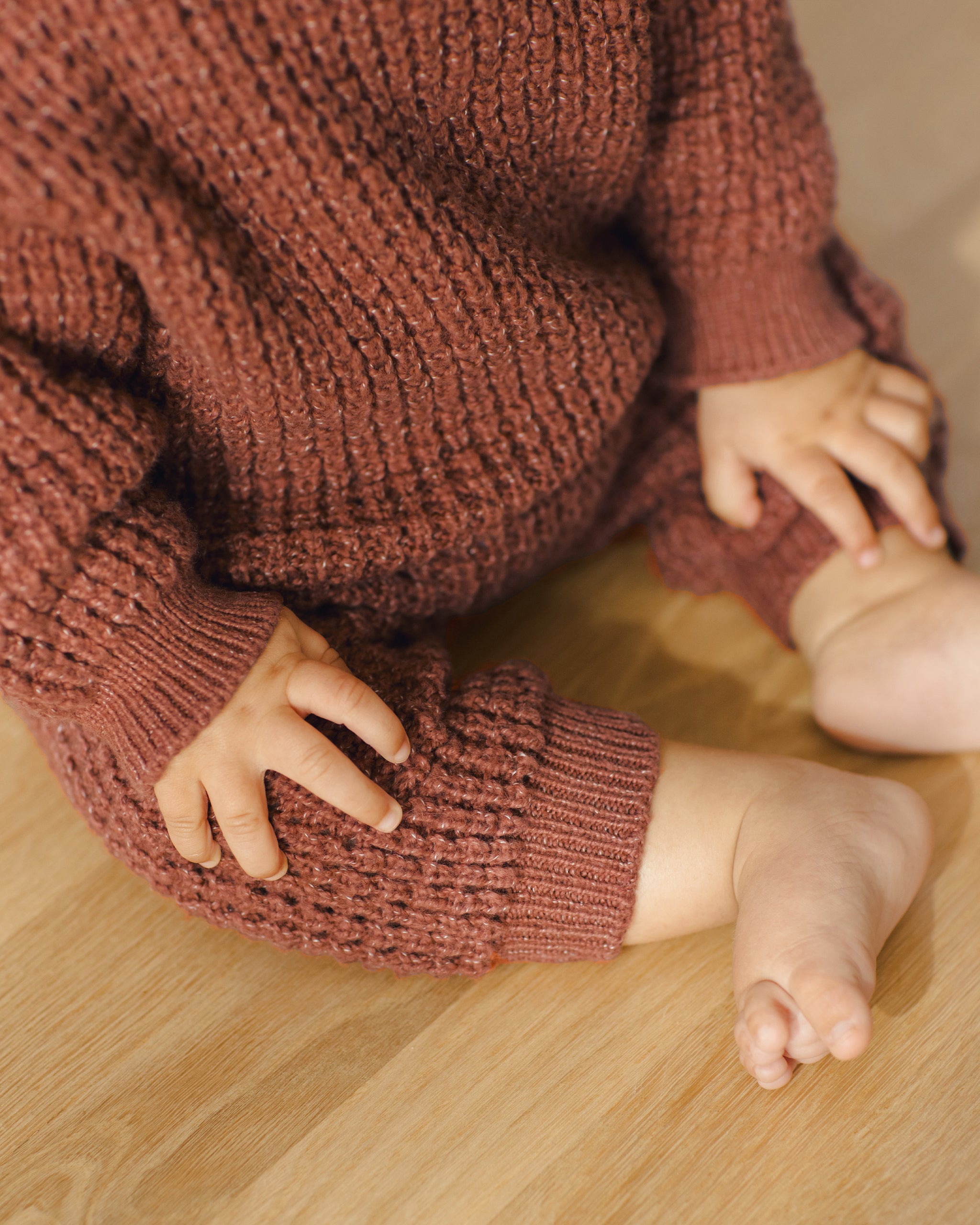 Chunky Knit Pant || Cranberry - Rylee + Cru | Kids Clothes | Trendy Baby Clothes | Modern Infant Outfits |