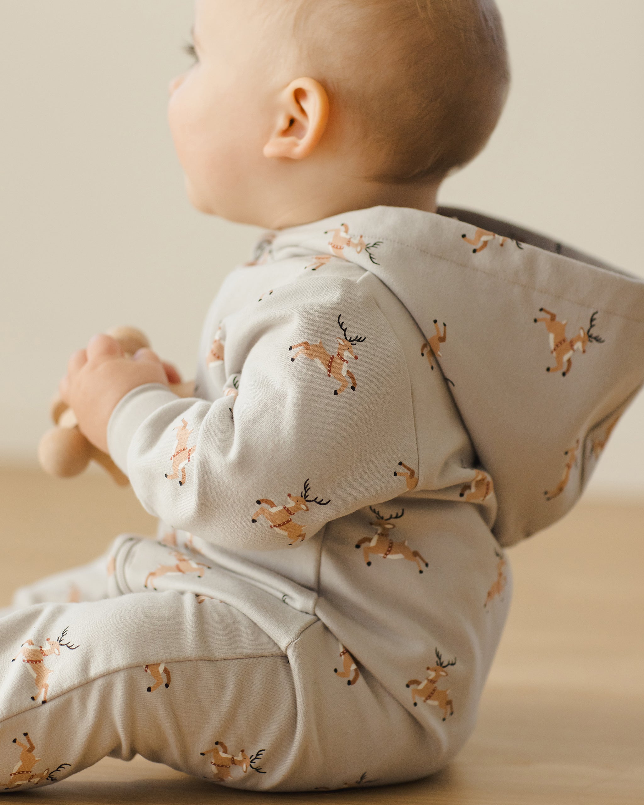 Hooded Jumpsuit || Reindeer - Rylee + Cru | Kids Clothes | Trendy Baby Clothes | Modern Infant Outfits |