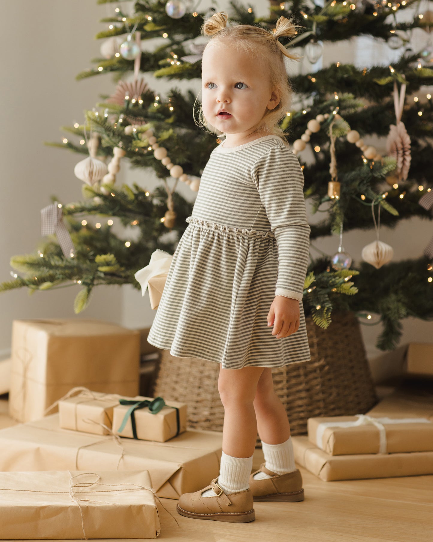 Alda Dress || Forest Stripe - Rylee + Cru | Kids Clothes | Trendy Baby Clothes | Modern Infant Outfits |