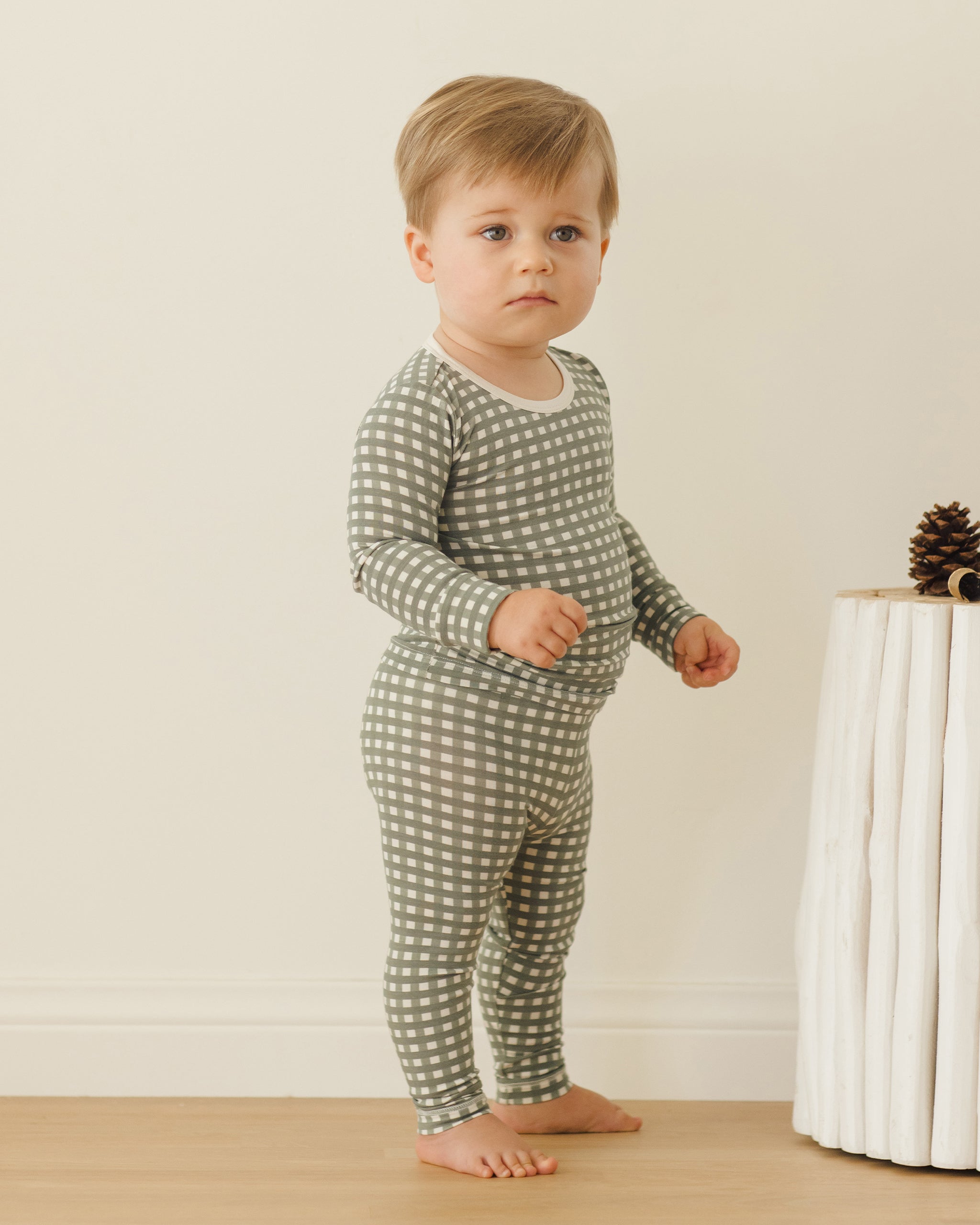 Bamboo Pajama Set || Forest Check - Rylee + Cru | Kids Clothes | Trendy Baby Clothes | Modern Infant Outfits |