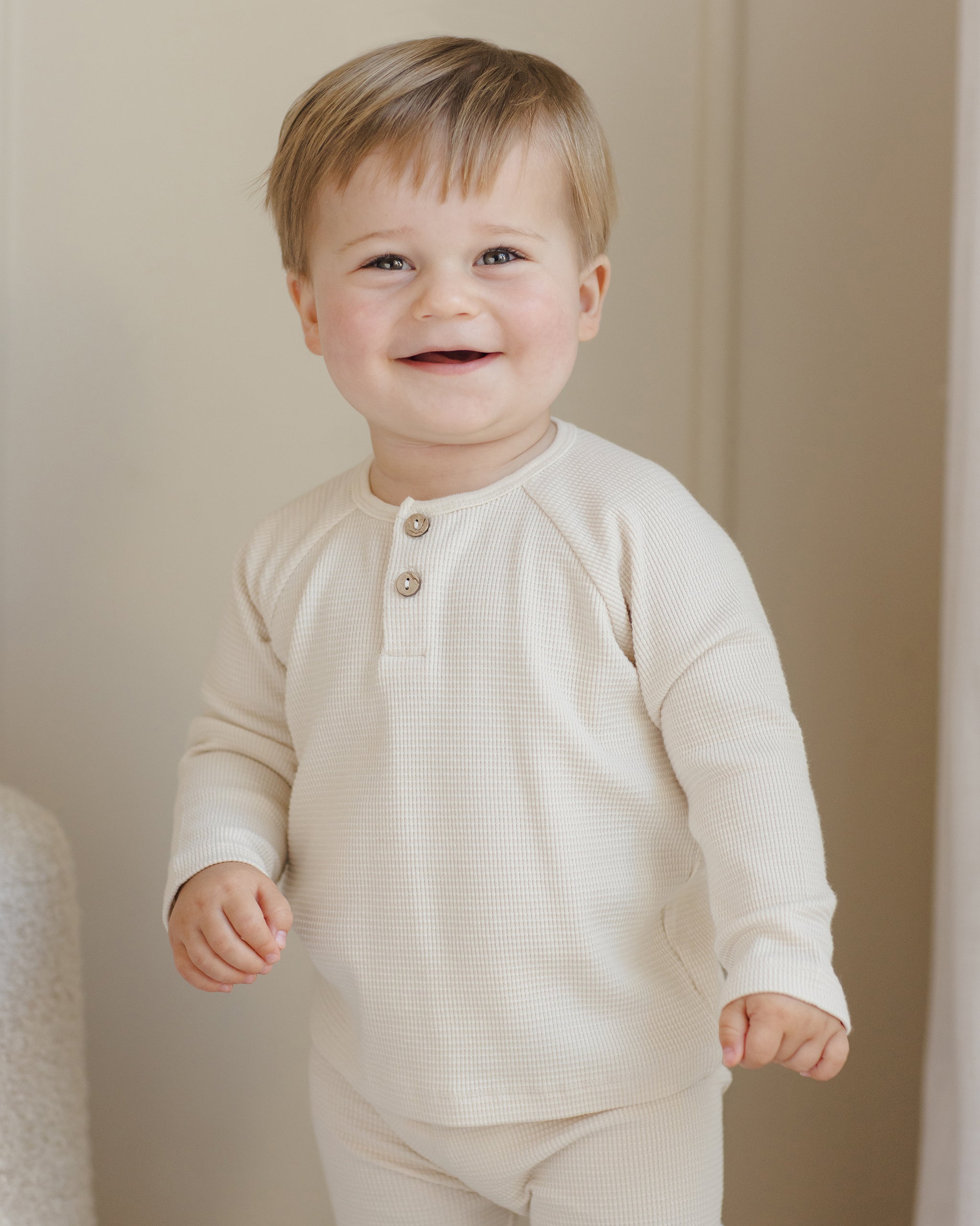 Henley Knit Top || Natural - Rylee + Cru | Kids Clothes | Trendy Baby Clothes | Modern Infant Outfits |