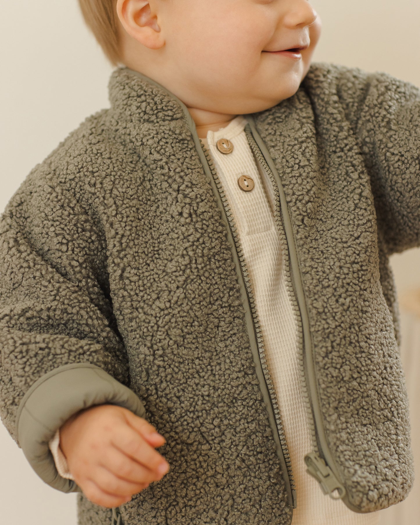 Shearling Zip Jacket || Forest - Rylee + Cru | Kids Clothes | Trendy Baby Clothes | Modern Infant Outfits |