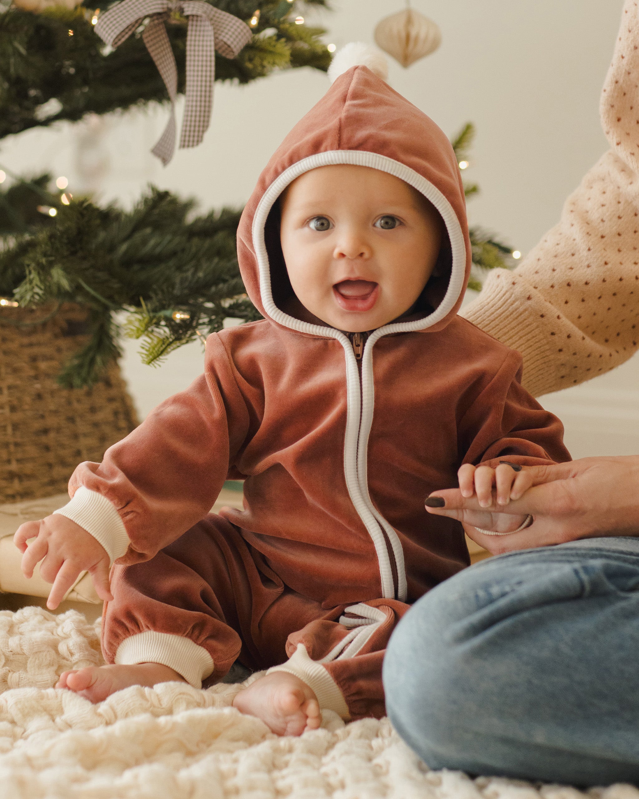 Velour Zip Jumpsuit || Cranberry – Quincy Mae