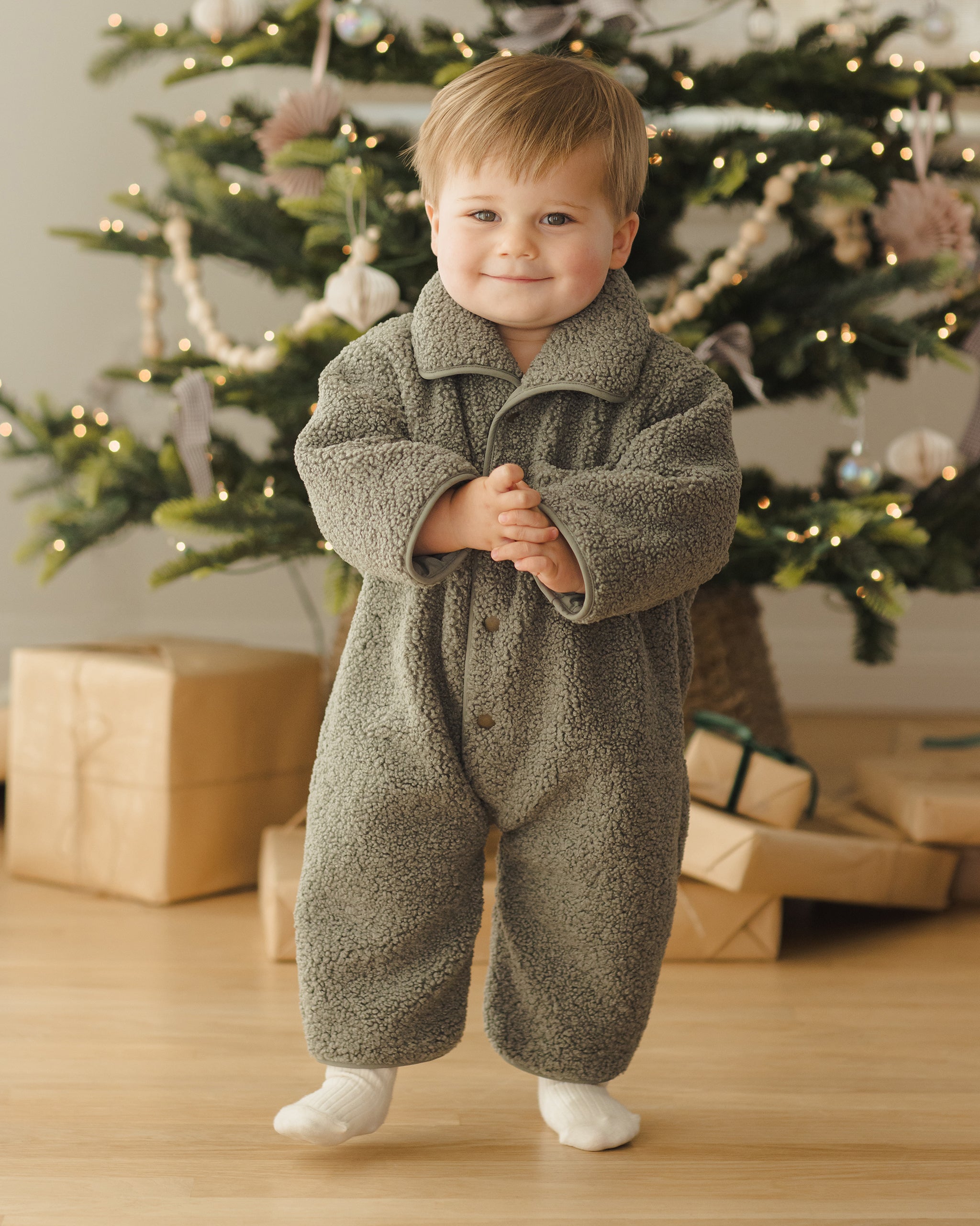 Shearling Jumpsuit || Forest - Rylee + Cru | Kids Clothes | Trendy Baby Clothes | Modern Infant Outfits |