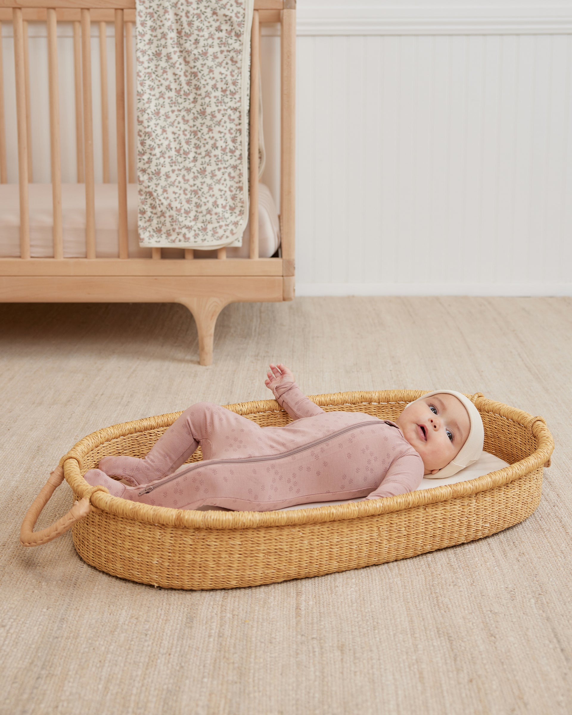 Quincy Mae Waffle Zip Footie in Lemons