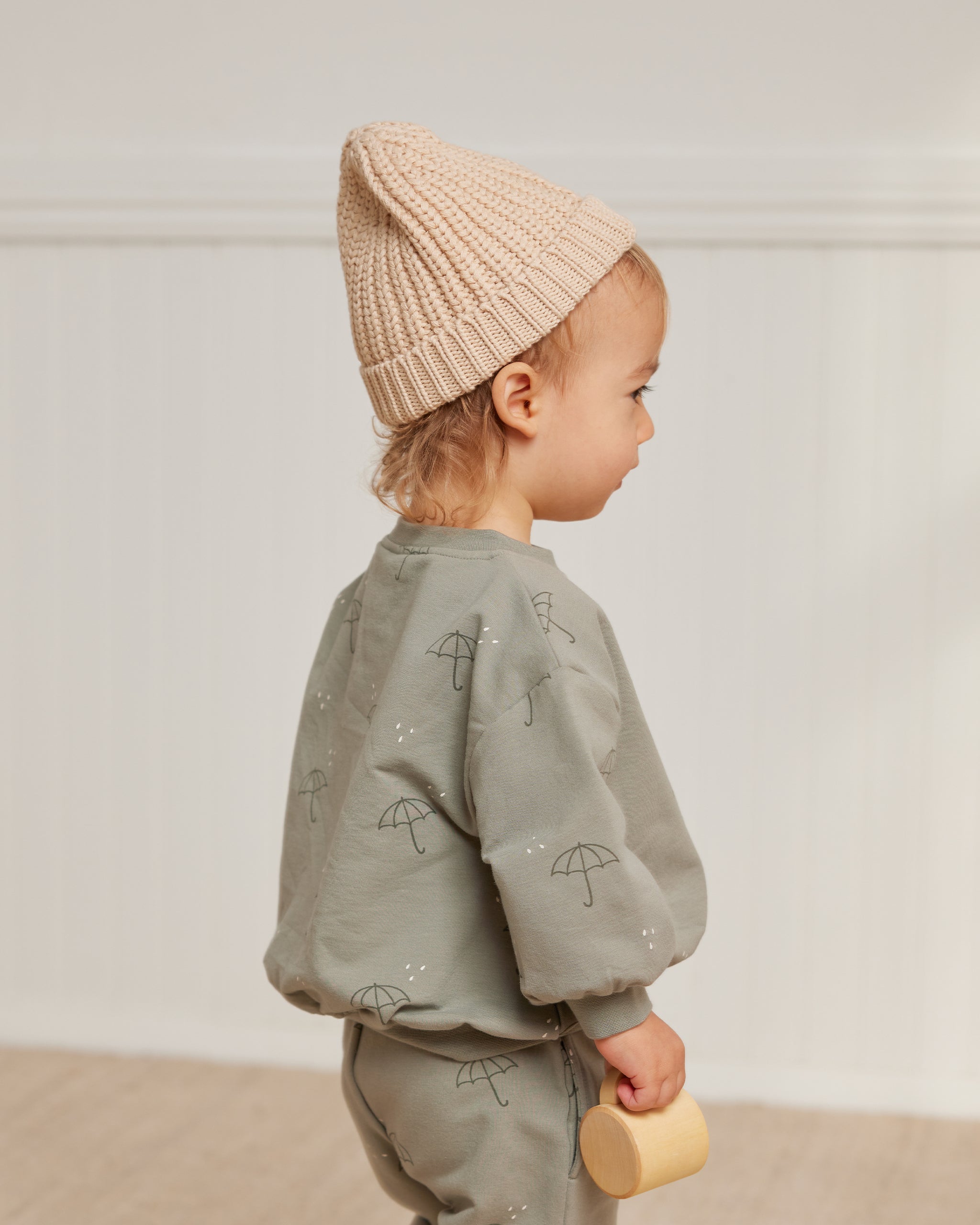 Relaxed Fleece Sweatshirt || Umbrellas - Rylee + Cru | Kids Clothes | Trendy Baby Clothes | Modern Infant Outfits |