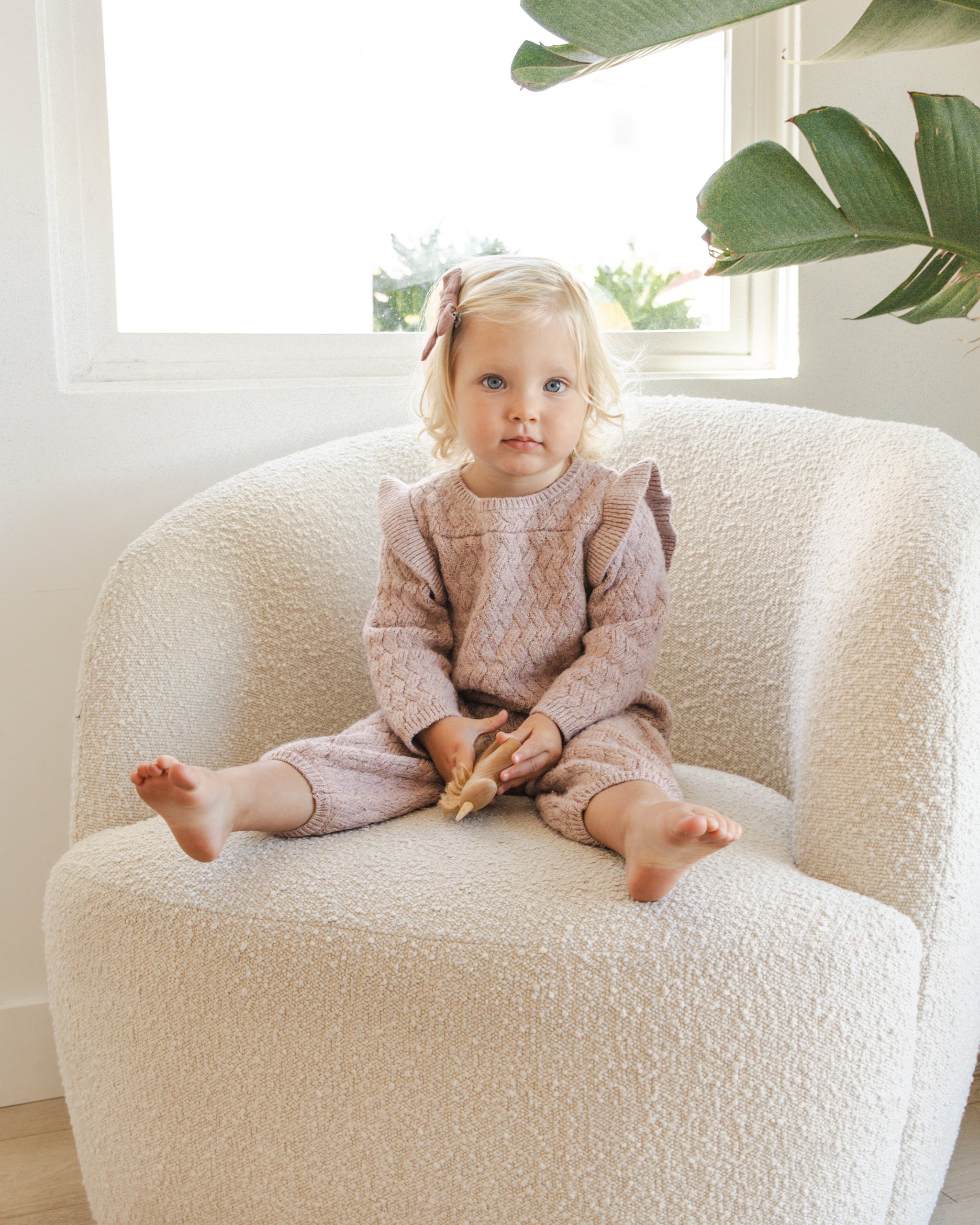 Long Sleeve Mira Knit Romper || Mauve - Rylee + Cru | Kids Clothes | Trendy Baby Clothes | Modern Infant Outfits |
