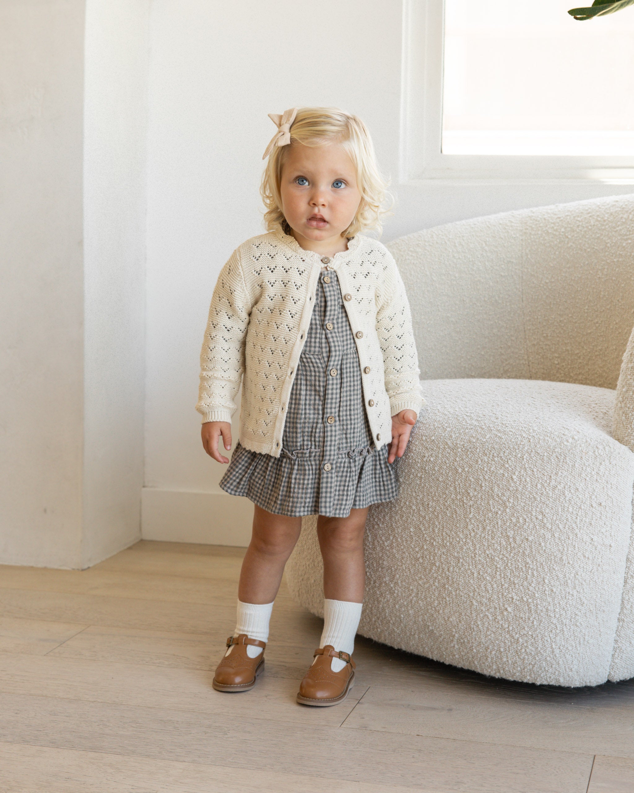 Scalloped Cardigan || Natural - Rylee + Cru | Kids Clothes | Trendy Baby Clothes | Modern Infant Outfits |