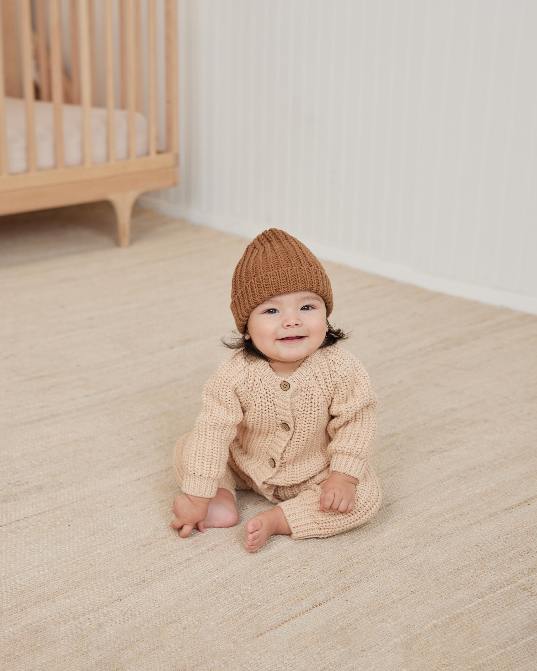Chunky Knit Jumpsuit || Shell - Rylee + Cru | Kids Clothes | Trendy Baby Clothes | Modern Infant Outfits |