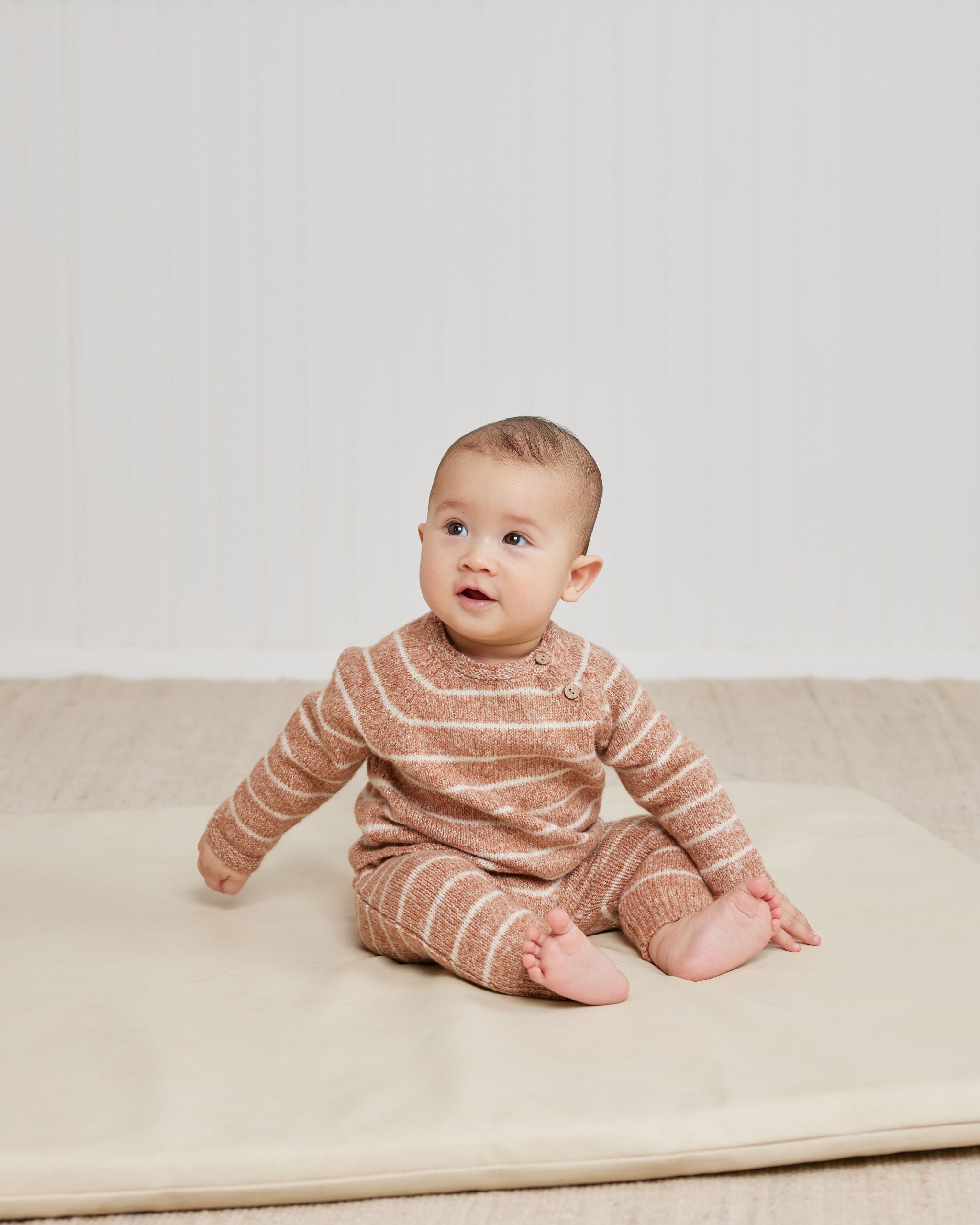 Ace Knit Sweater || Cinnamon Stripe - Rylee + Cru | Kids Clothes | Trendy Baby Clothes | Modern Infant Outfits |