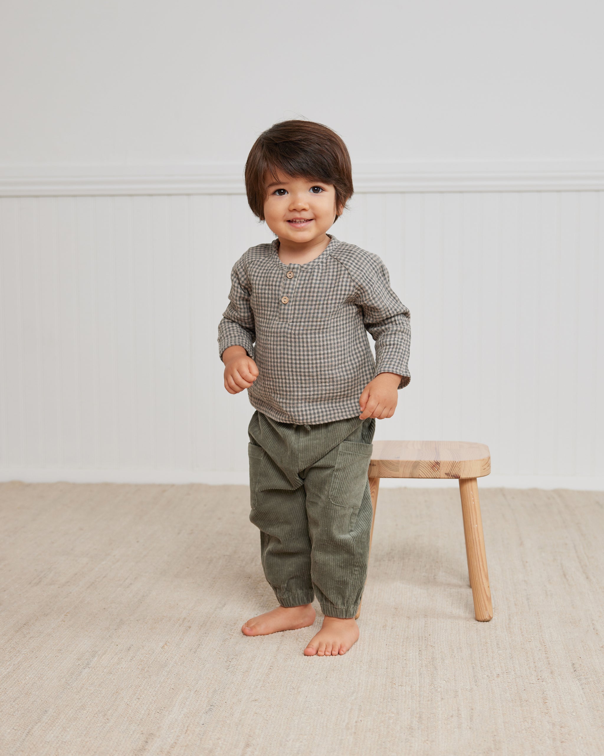 Zion Shirt || Forest Micro Plaid - Rylee + Cru | Kids Clothes | Trendy Baby Clothes | Modern Infant Outfits |