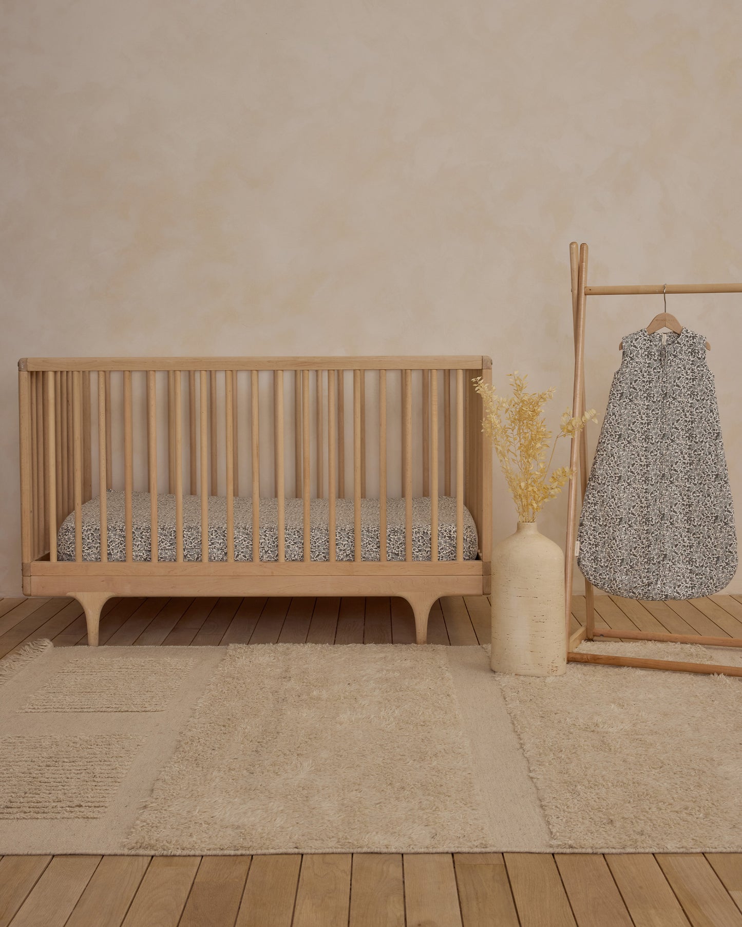 Woven Crib Sheet || Green Garden