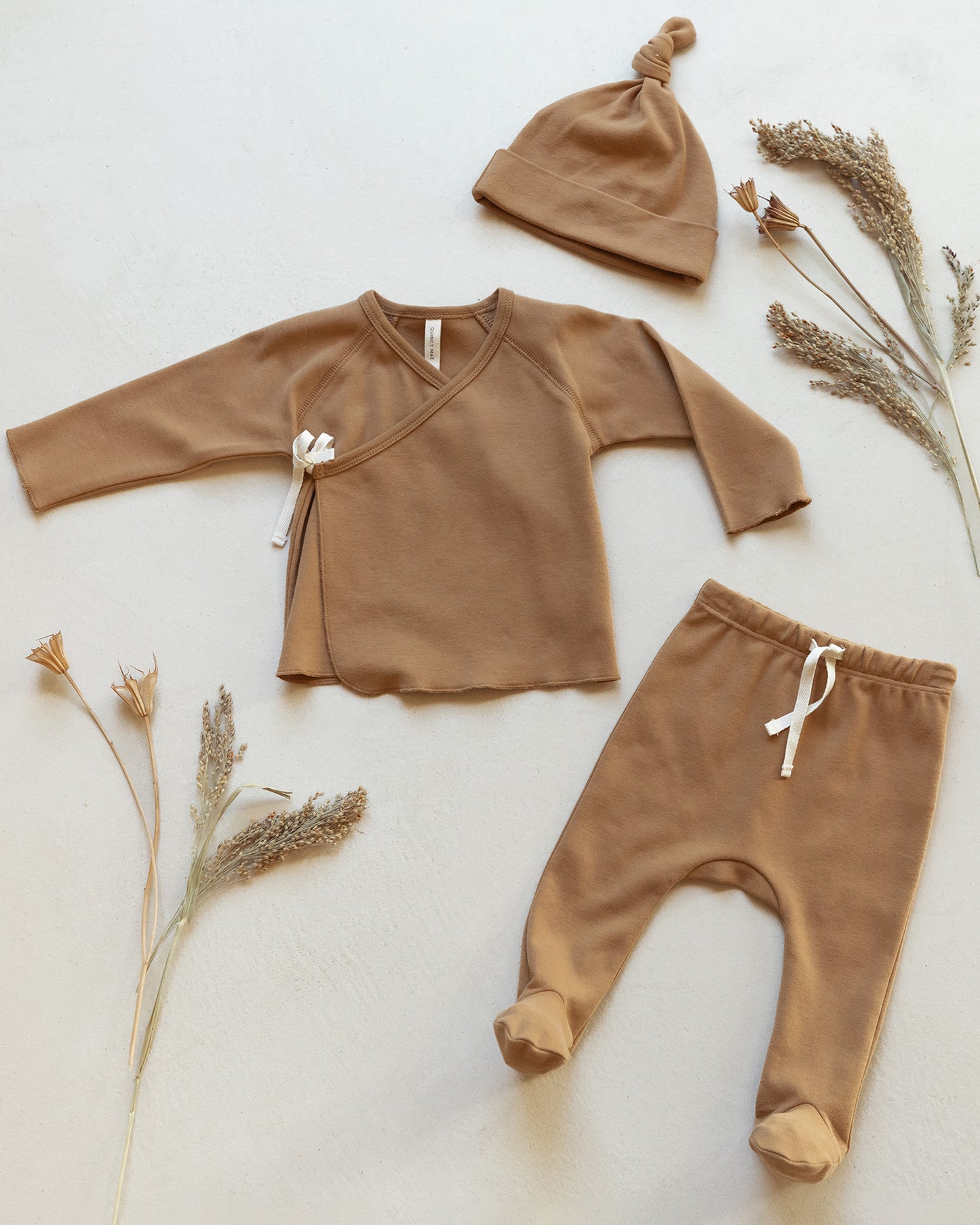 Wrap Top + Footed Pant Set || Golden