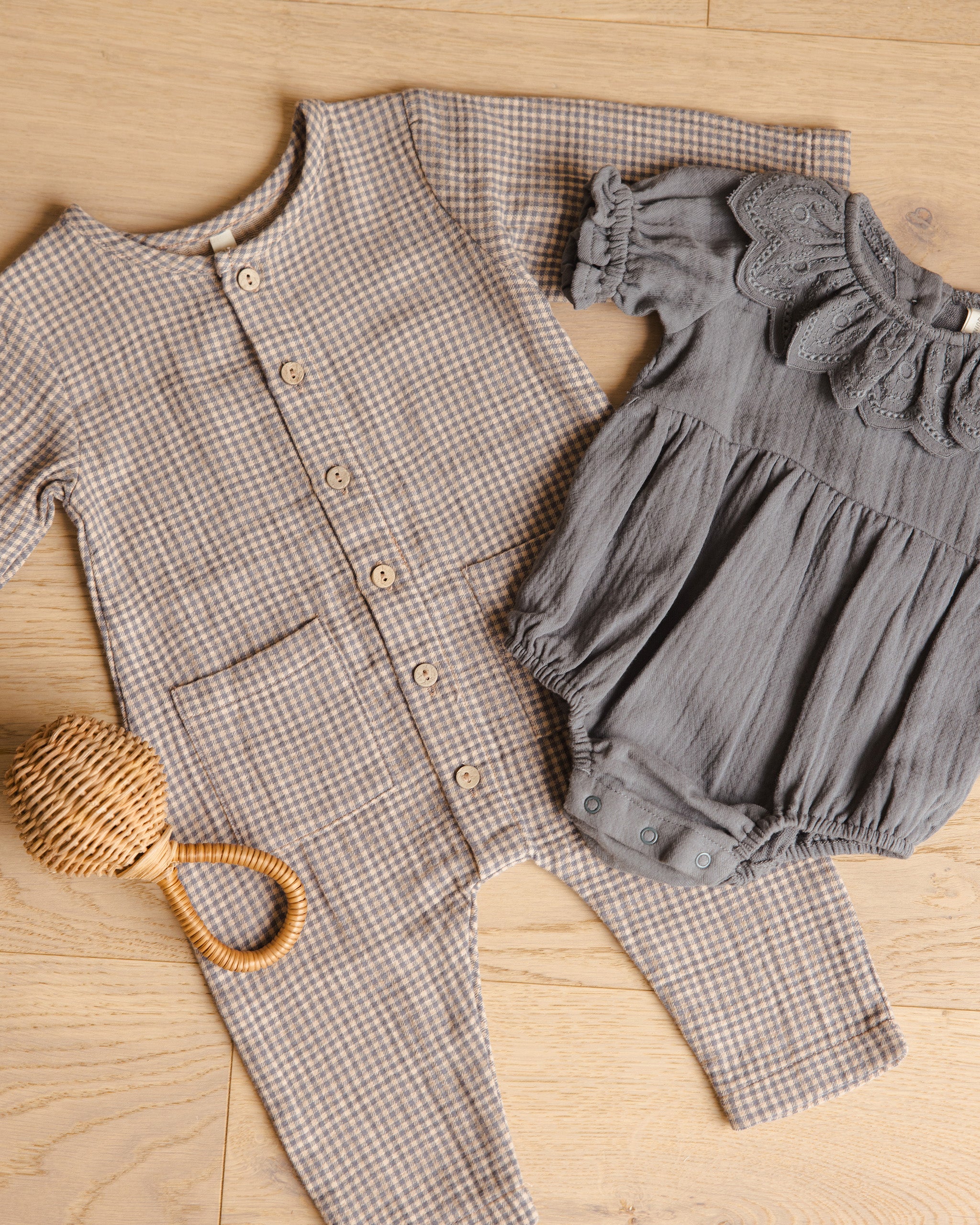 Collared Romper || Indigo