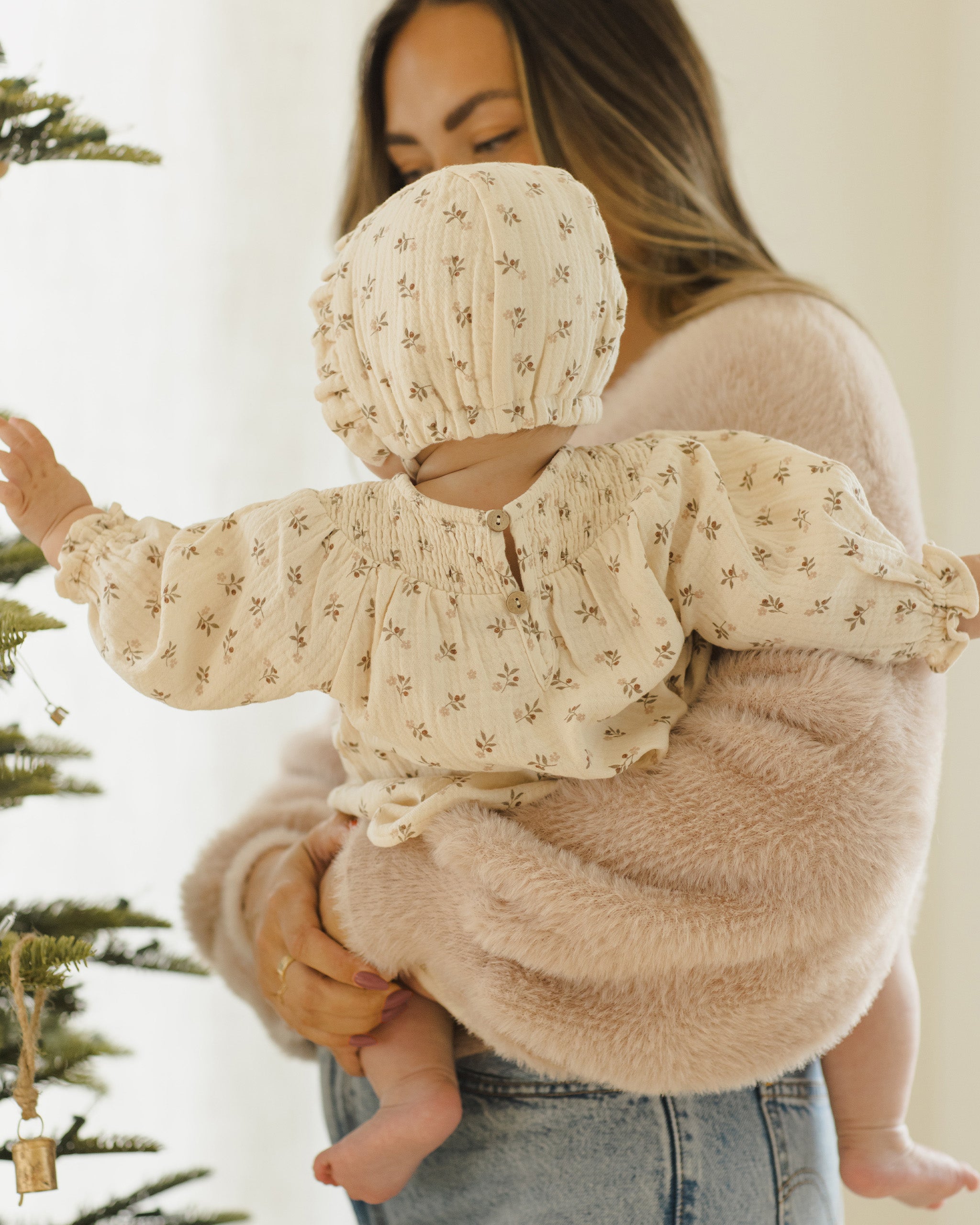 V Smocked Dress || Holly Berry