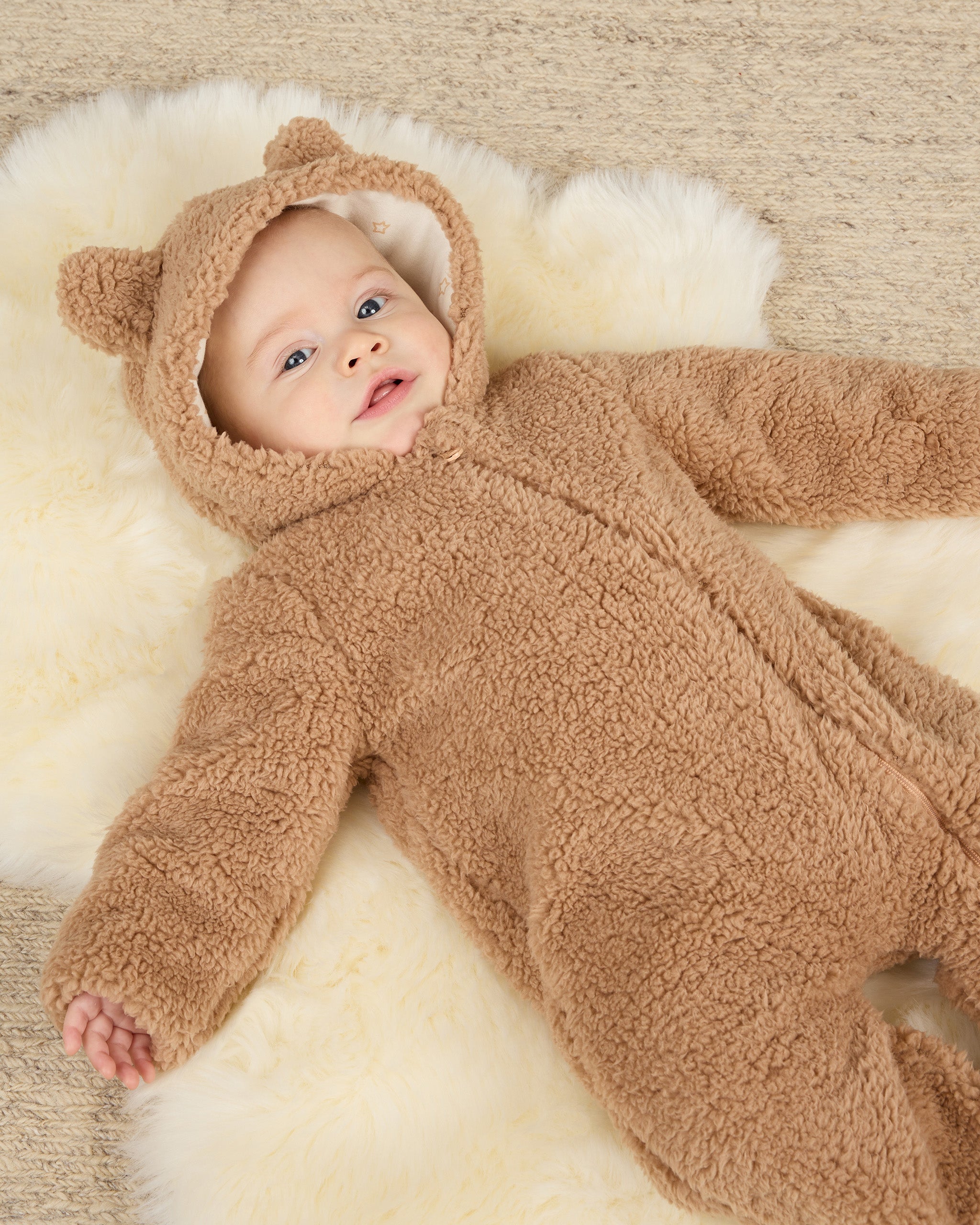 Fuzzy bear shops onesie baby