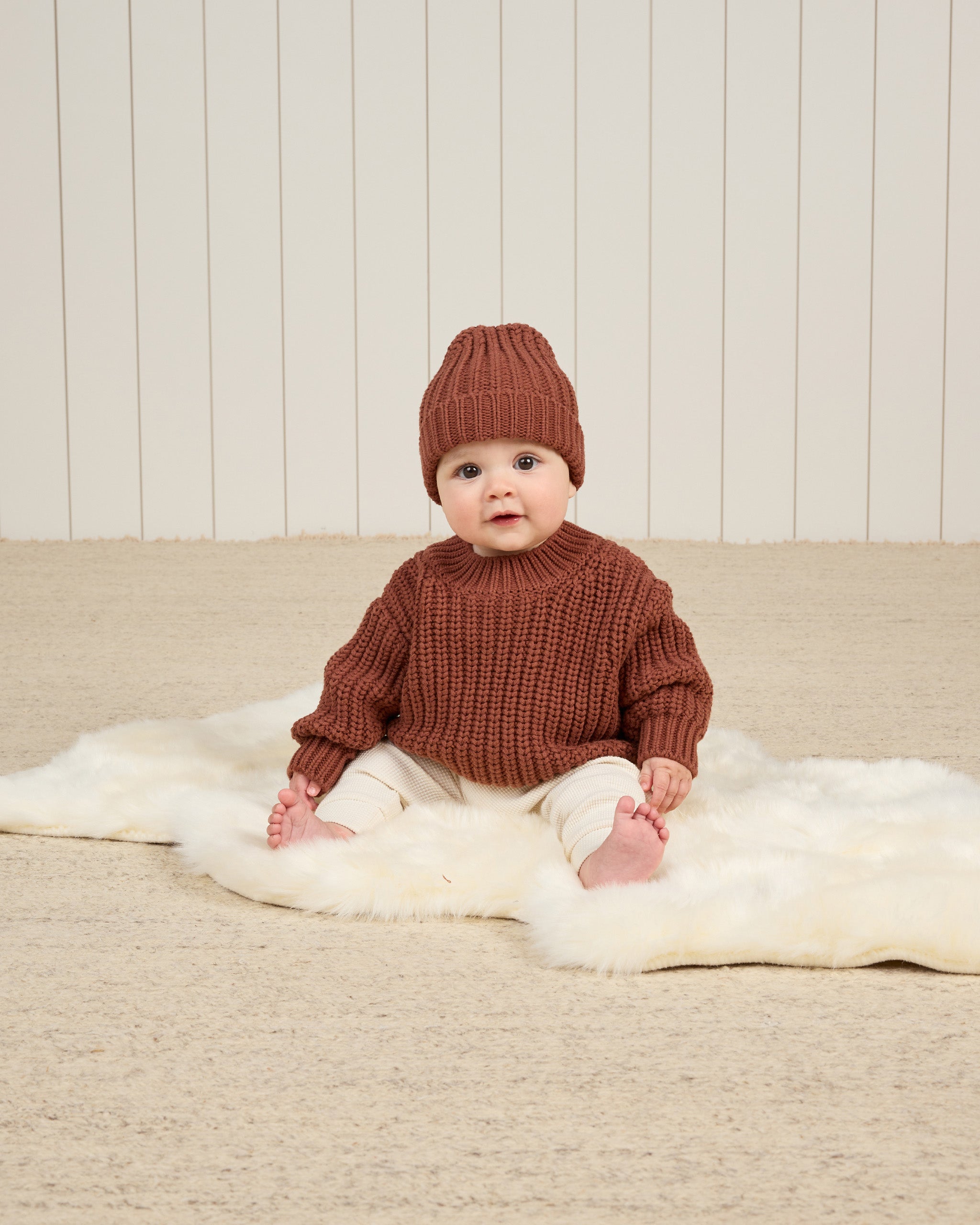 Chunky Knit Beanie || Cranberry