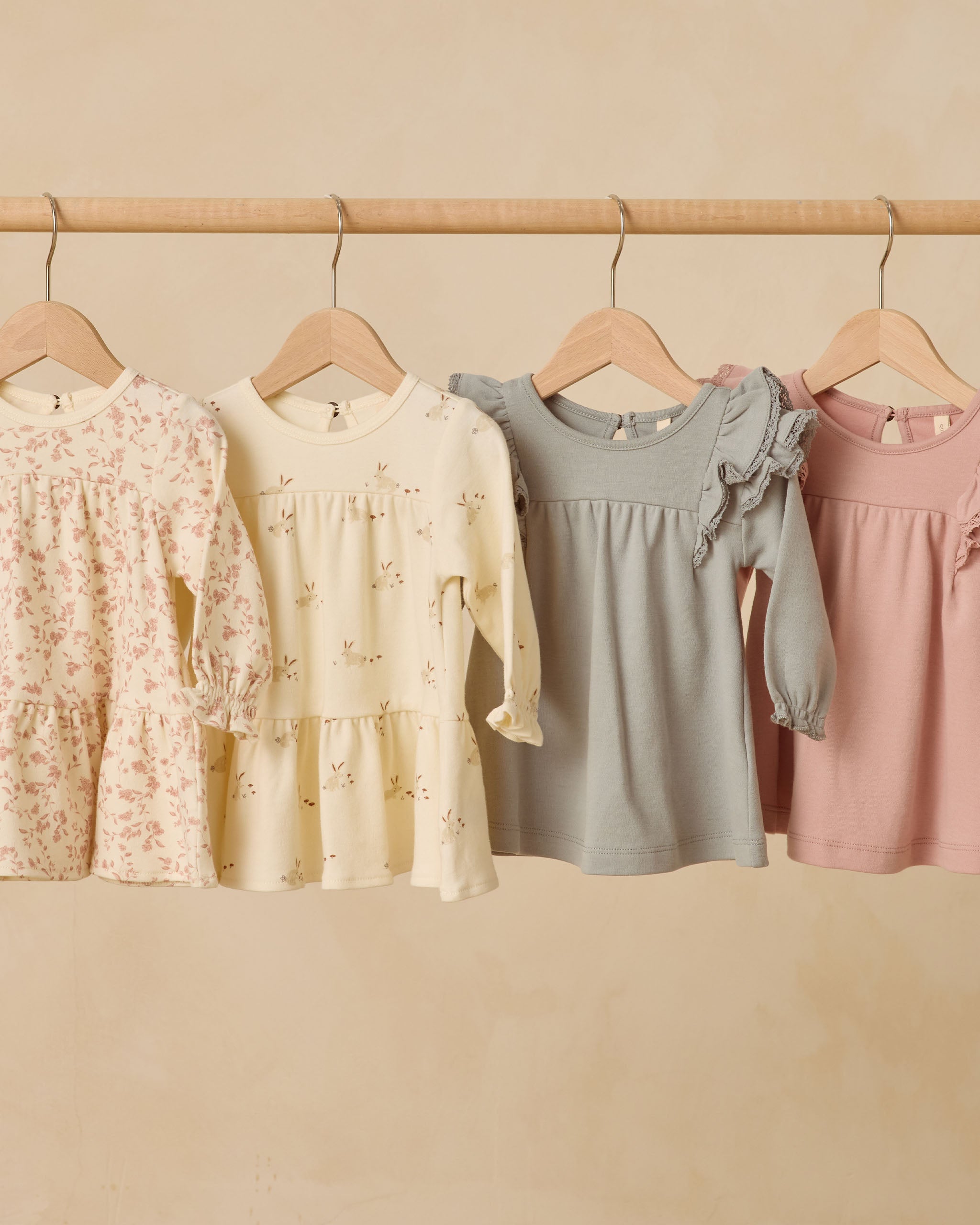 Long Sleeve Flutter Dress || Steel Blue - Rylee + Cru | Kids Clothes | Trendy Baby Clothes | Modern Infant Outfits |