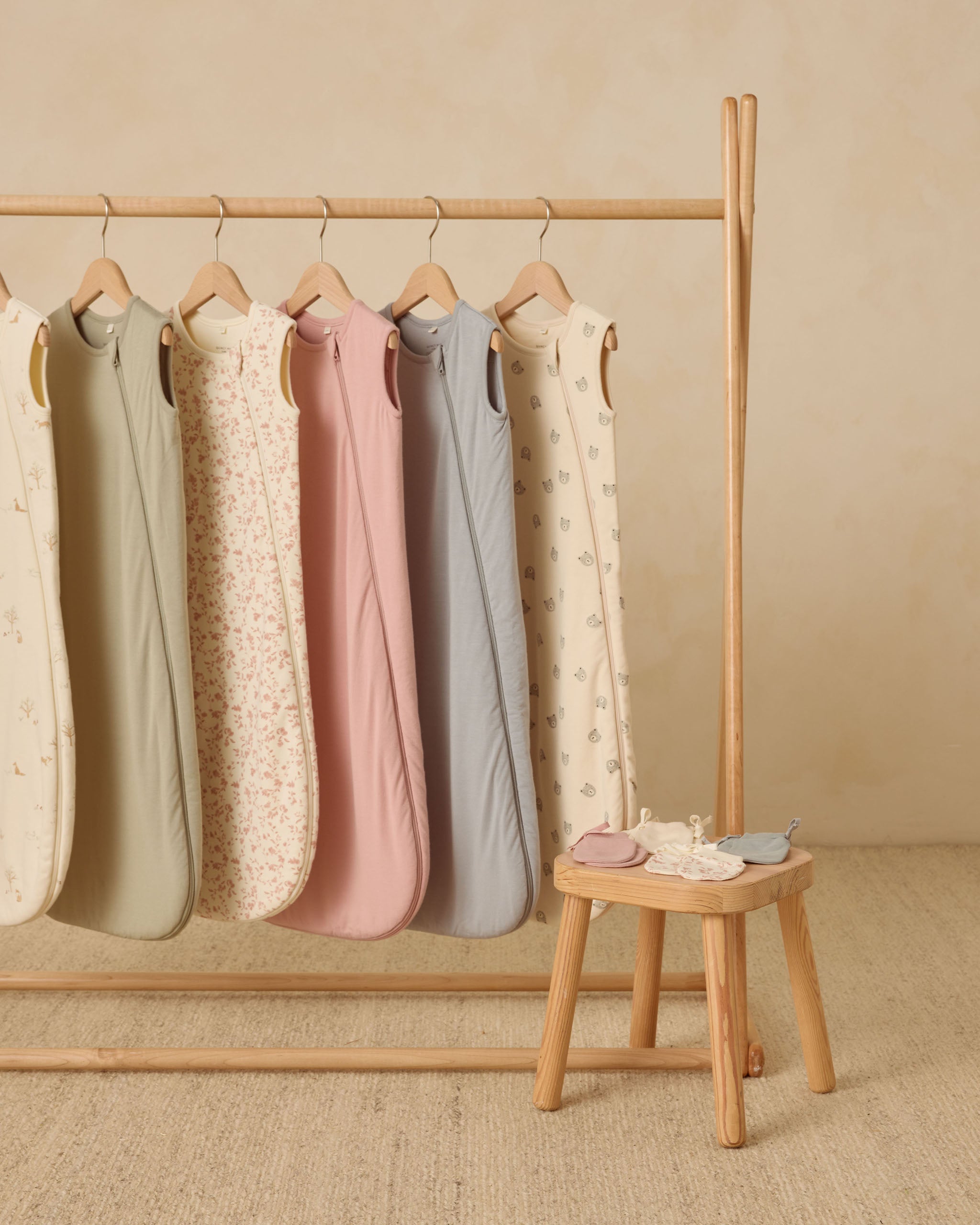 No Scratch Mittens, Set Of 2 || Steel Blue, Natural - Rylee + Cru | Kids Clothes | Trendy Baby Clothes | Modern Infant Outfits |