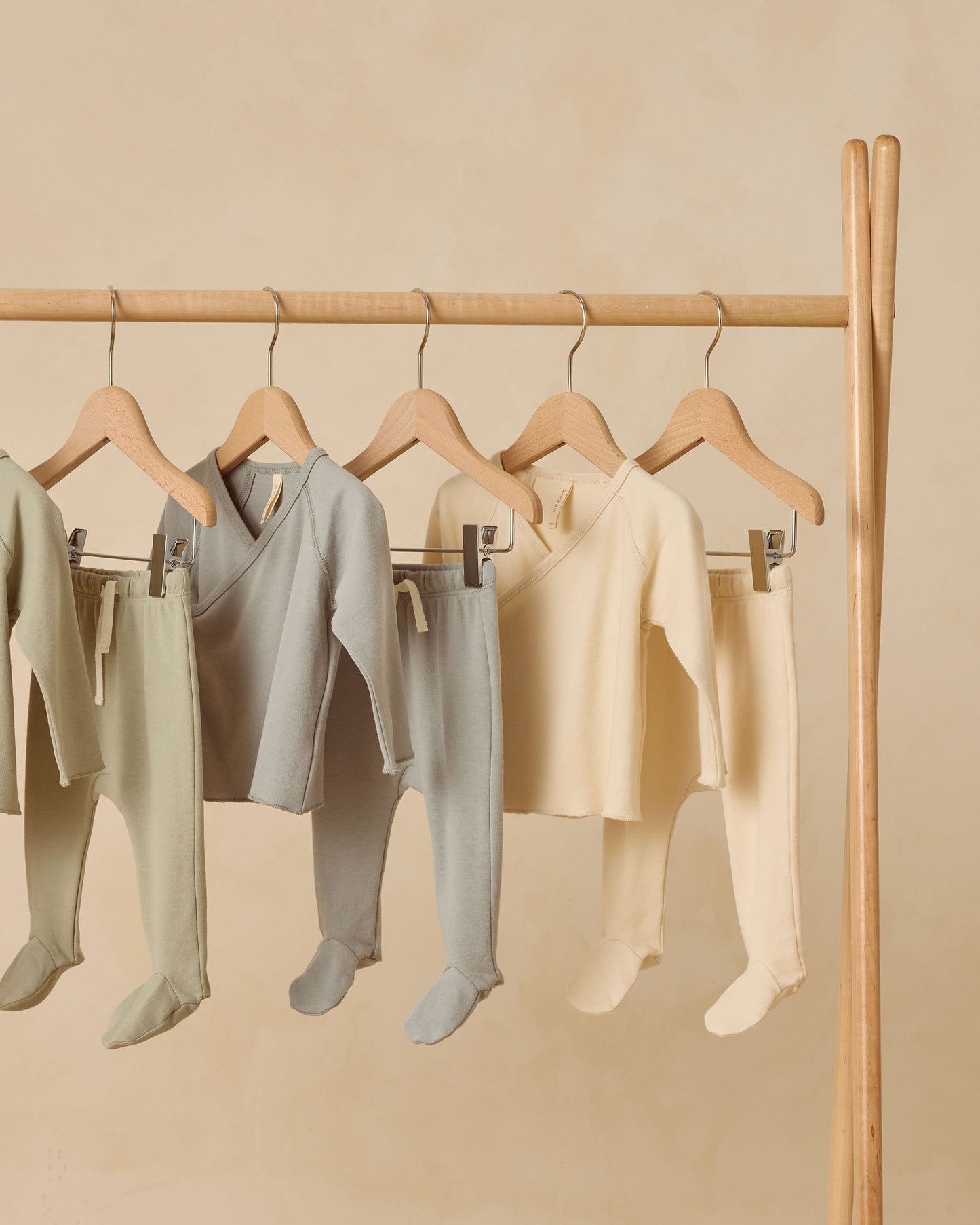 Wrap Top + Footed Pant Set || Natural - Rylee + Cru | Kids Clothes | Trendy Baby Clothes | Modern Infant Outfits |