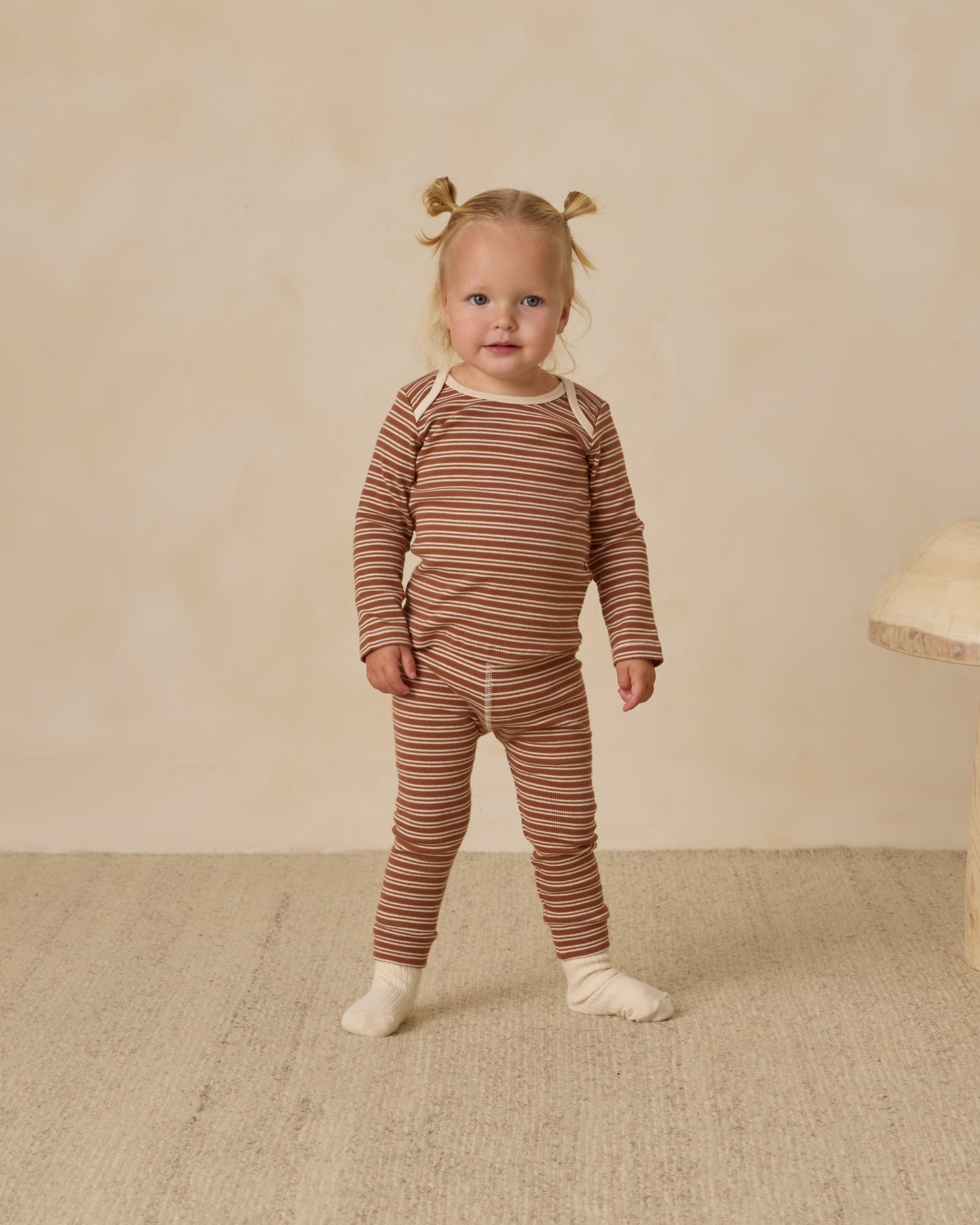 Ribbed Tee + Legging Set || Cedar Micro Stripe - Rylee + Cru | Kids Clothes | Trendy Baby Clothes | Modern Infant Outfits |