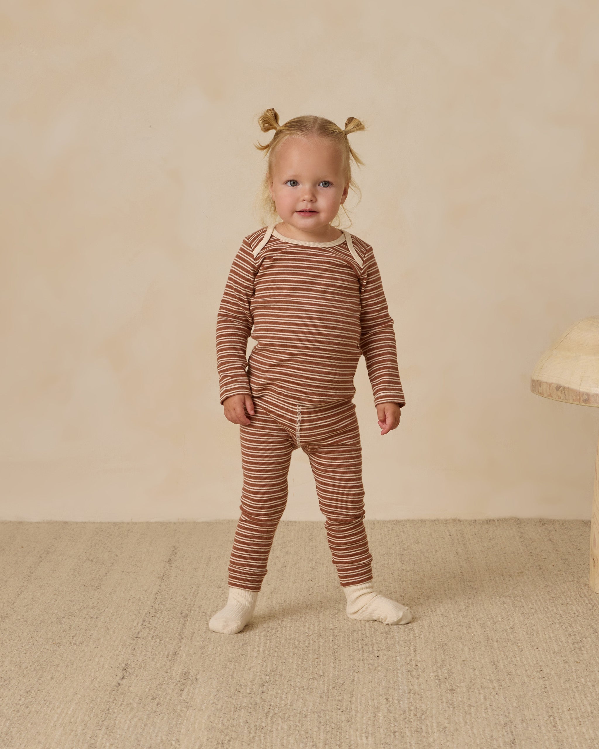 Ribbed Tee + Legging Set || Cedar Micro Stripe - Rylee + Cru | Kids Clothes | Trendy Baby Clothes | Modern Infant Outfits |