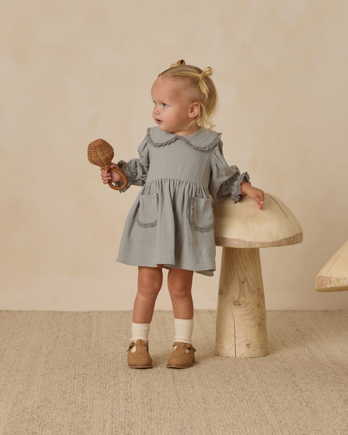 Marisol Dress || Steel Blue - Rylee + Cru | Kids Clothes | Trendy Baby Clothes | Modern Infant Outfits |