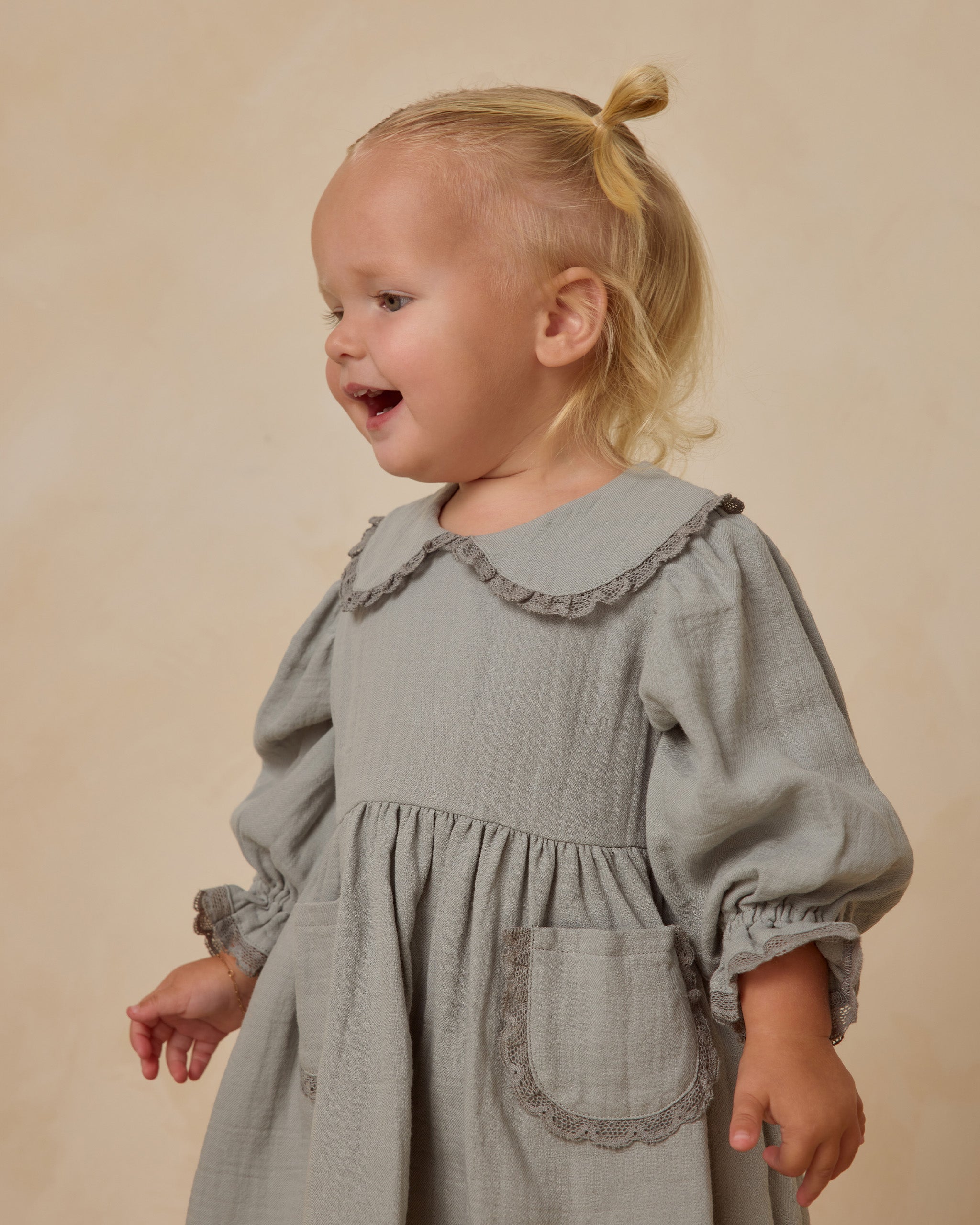 Marisol Dress || Steel Blue - Rylee + Cru | Kids Clothes | Trendy Baby Clothes | Modern Infant Outfits |