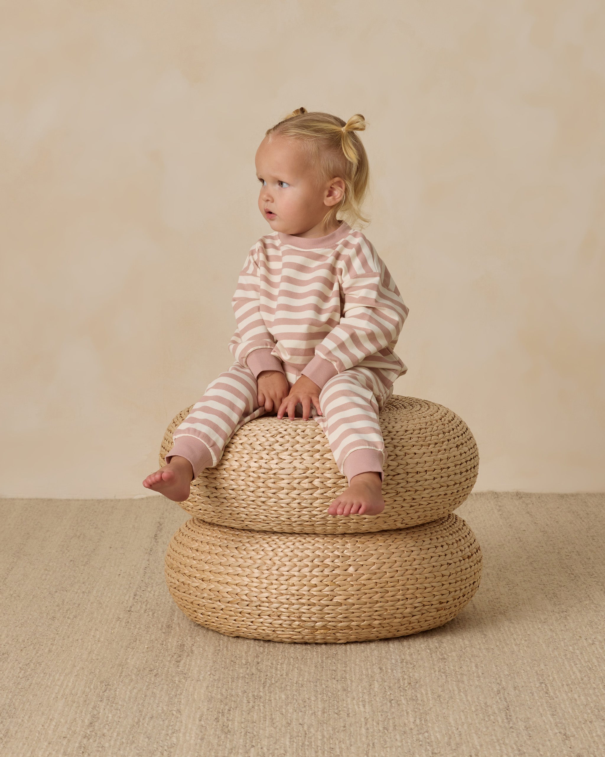 Relaxed Sweatpant || Pink Stripe - Rylee + Cru | Kids Clothes | Trendy Baby Clothes | Modern Infant Outfits |