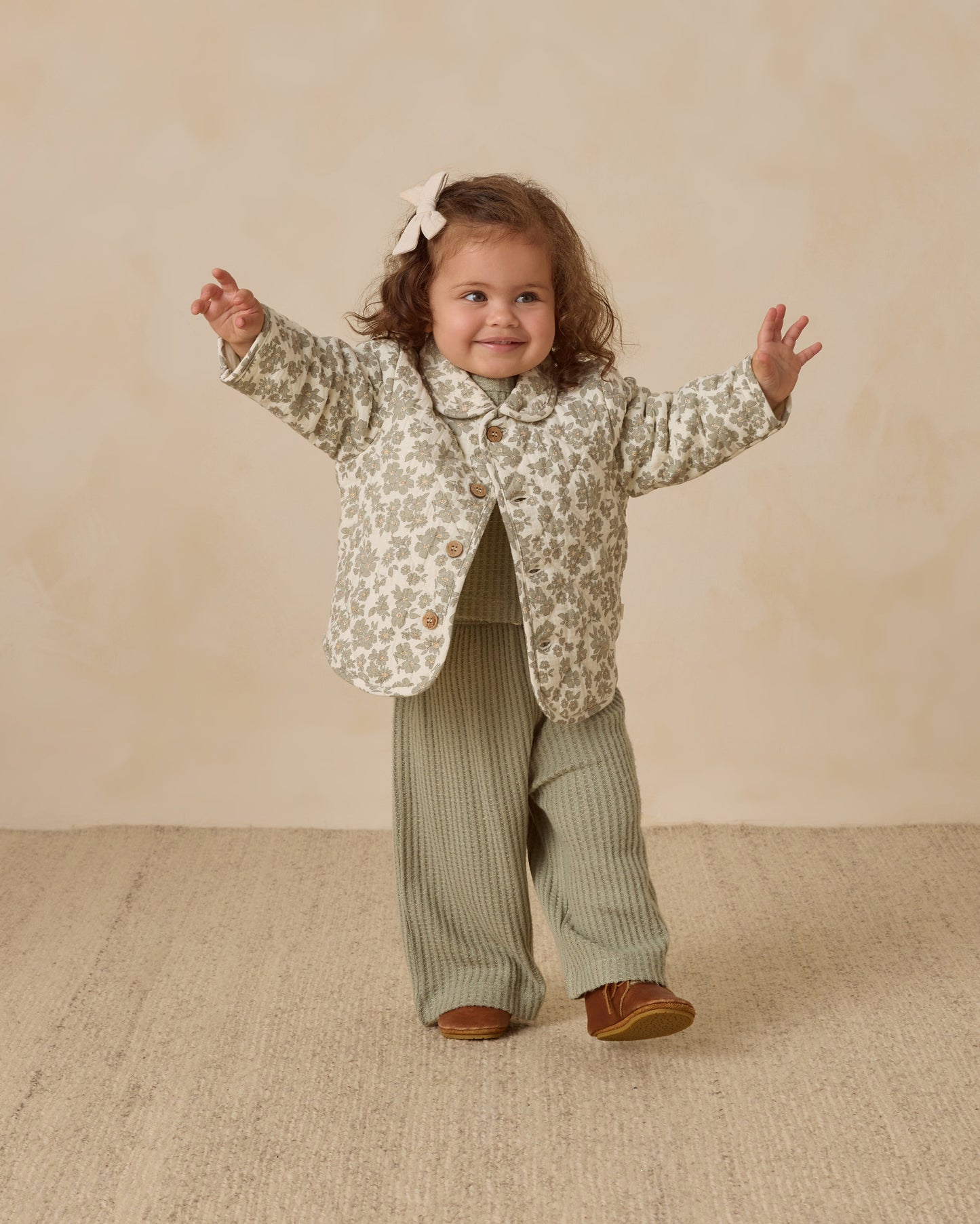 Quilted Jacket || Green Floral - Rylee + Cru | Kids Clothes | Trendy Baby Clothes | Modern Infant Outfits |