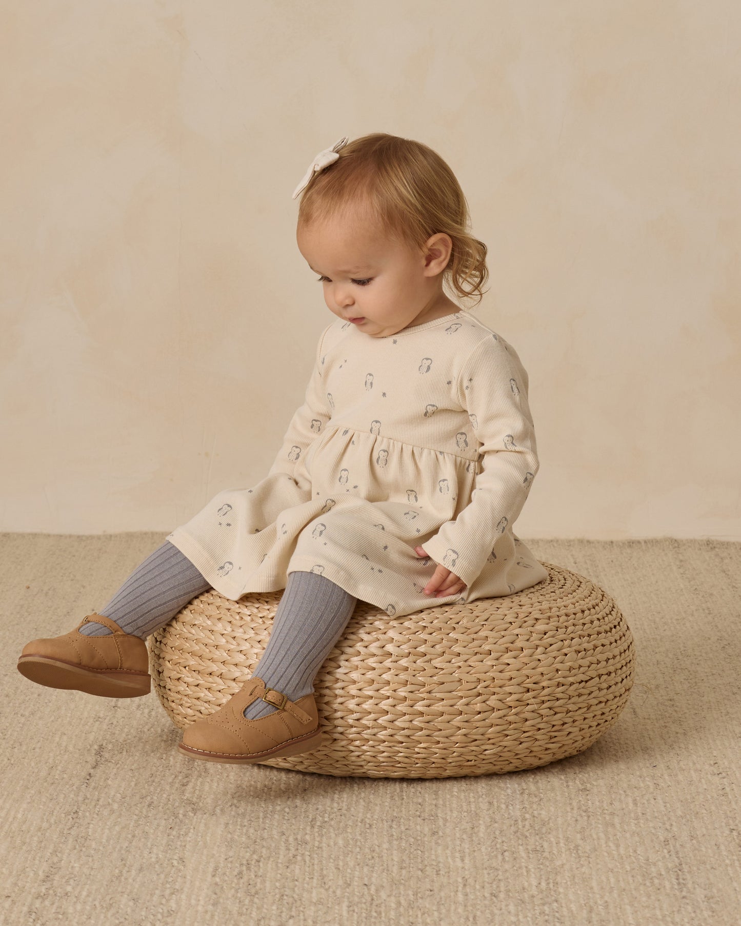 Ribbed Long Sleeve Dress || Owls - Rylee + Cru | Kids Clothes | Trendy Baby Clothes | Modern Infant Outfits |