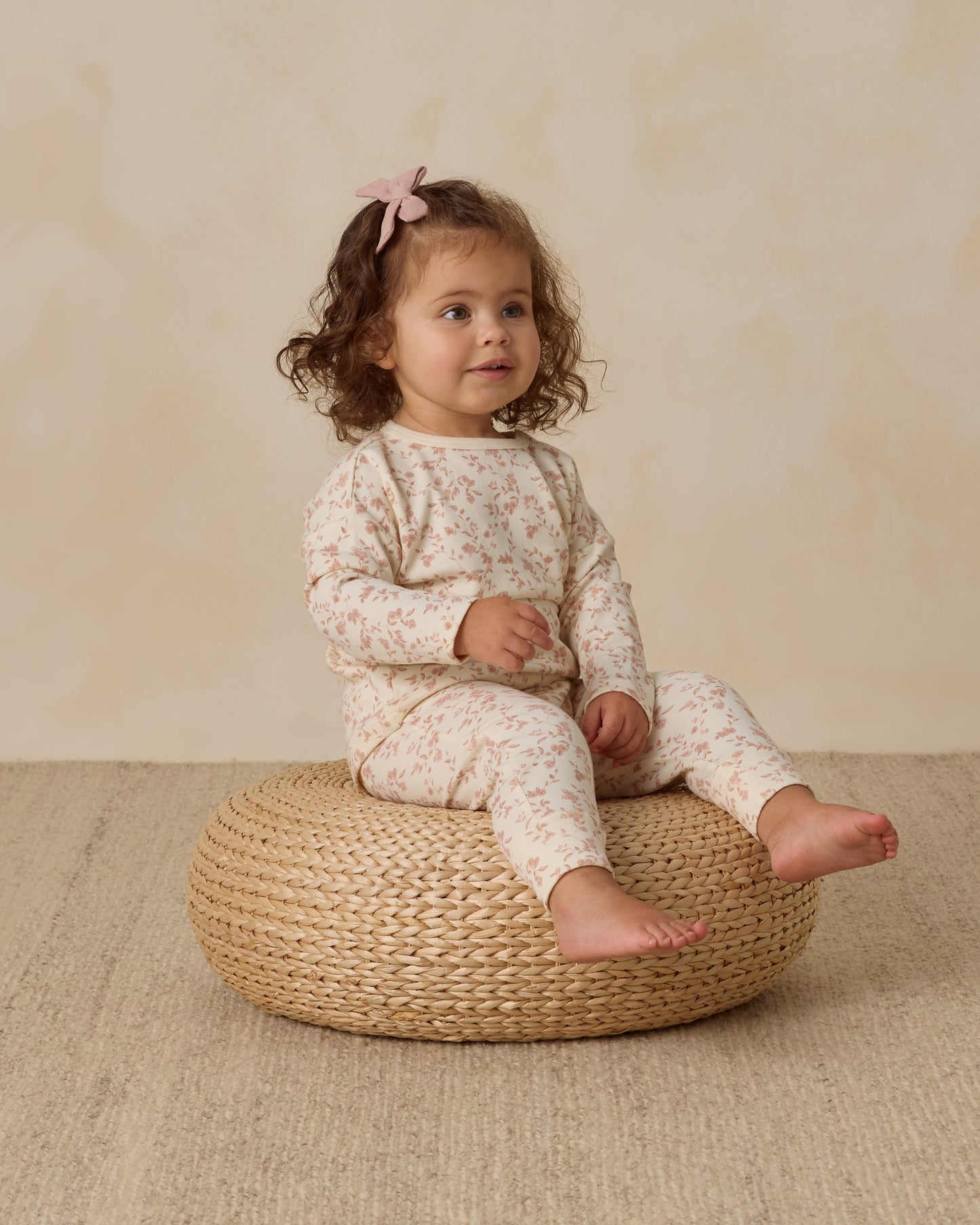 Bow W. Clip, Set Of 3 || Natural, Fern, Rose - Rylee + Cru | Kids Clothes | Trendy Baby Clothes | Modern Infant Outfits |