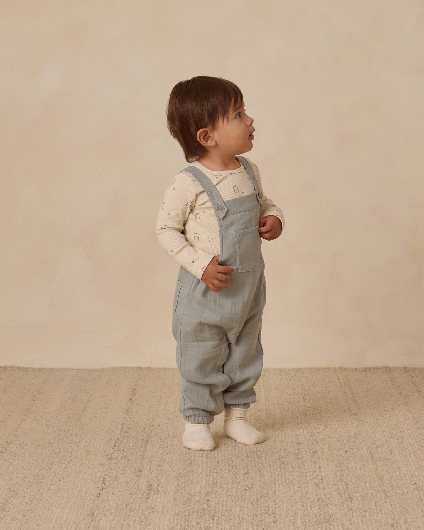 Baby Overall || Steel Blue - Rylee + Cru | Kids Clothes | Trendy Baby Clothes | Modern Infant Outfits |