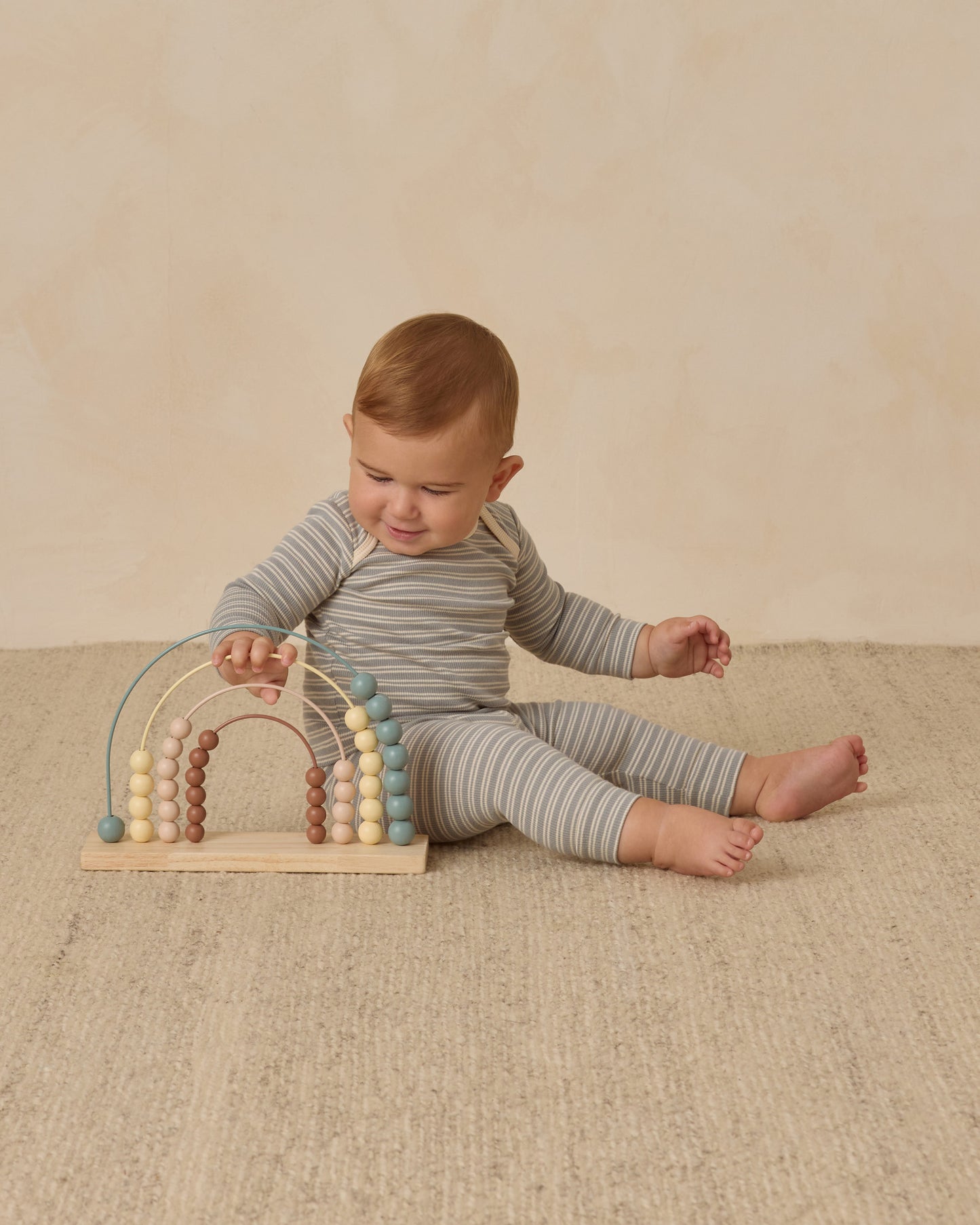 Ribbed Tee + Legging Set || Steel Blue Micro Stripe - Rylee + Cru | Kids Clothes | Trendy Baby Clothes | Modern Infant Outfits |