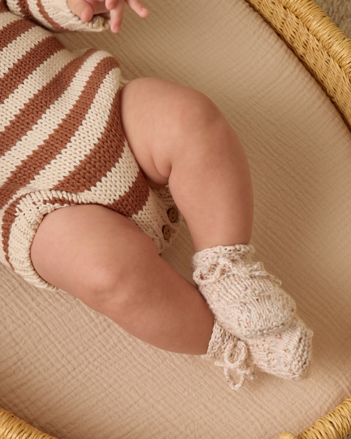 Knit Booties || Natural Confetti - Rylee + Cru | Kids Clothes | Trendy Baby Clothes | Modern Infant Outfits |
