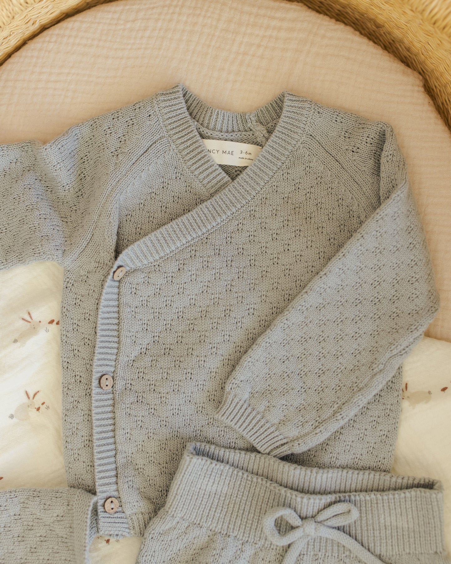 Knit Wrap Top + Pant Set || Steel Blue - Rylee + Cru | Kids Clothes | Trendy Baby Clothes | Modern Infant Outfits |