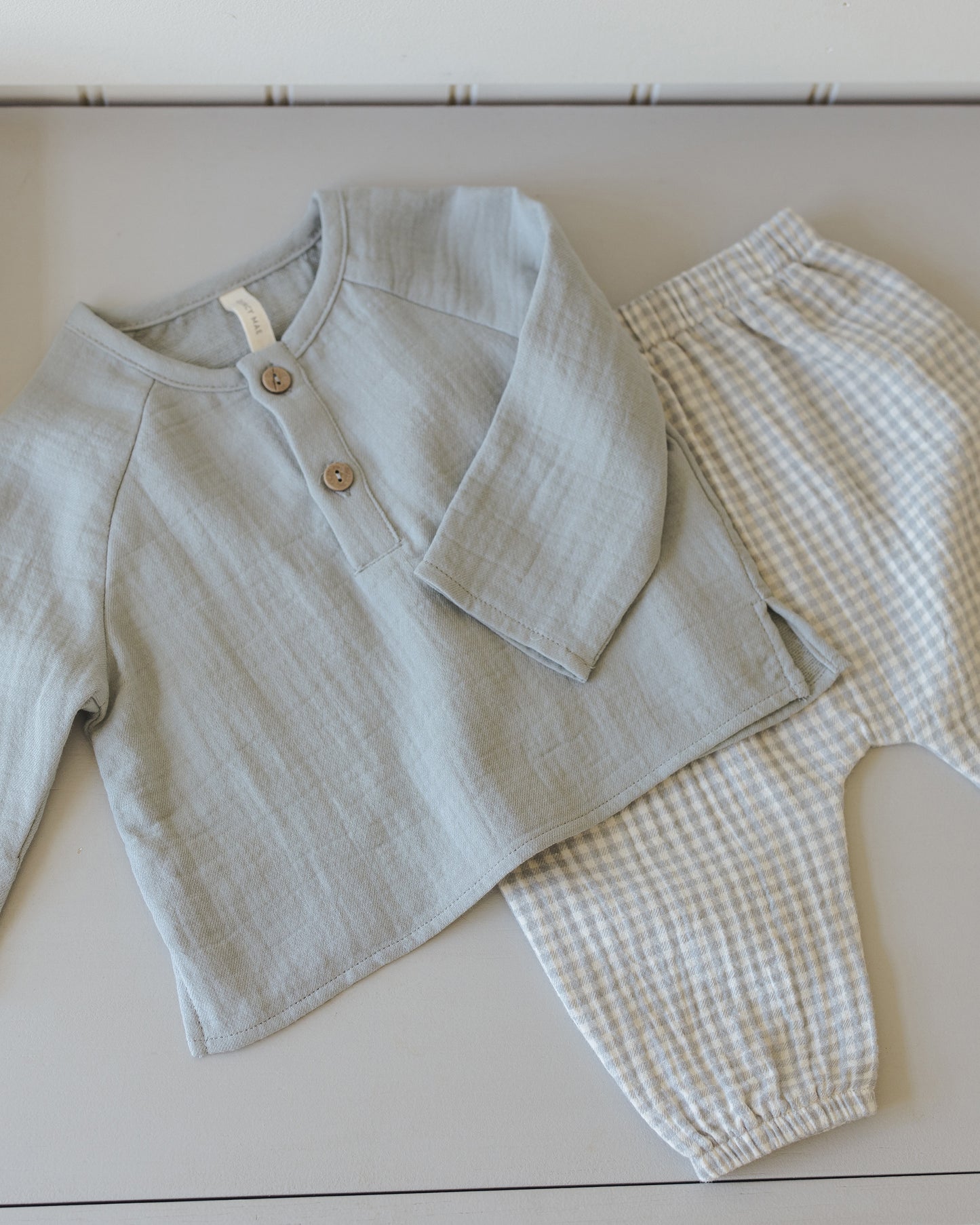 Zion Shirt || Steel Blue - Rylee + Cru | Kids Clothes | Trendy Baby Clothes | Modern Infant Outfits |