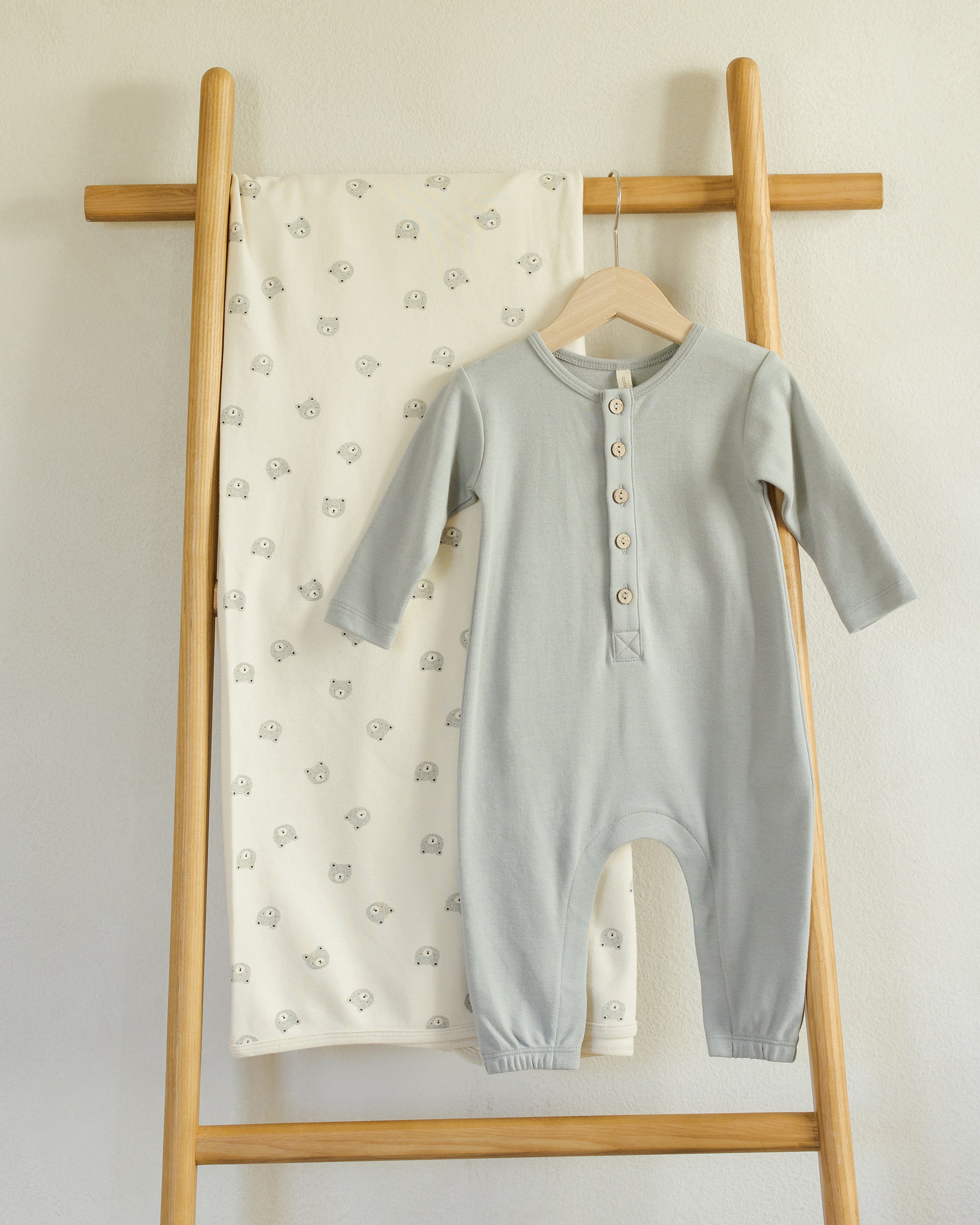 Long Sleeve Jumpsuit || Steel Blue - Rylee + Cru | Kids Clothes | Trendy Baby Clothes | Modern Infant Outfits |